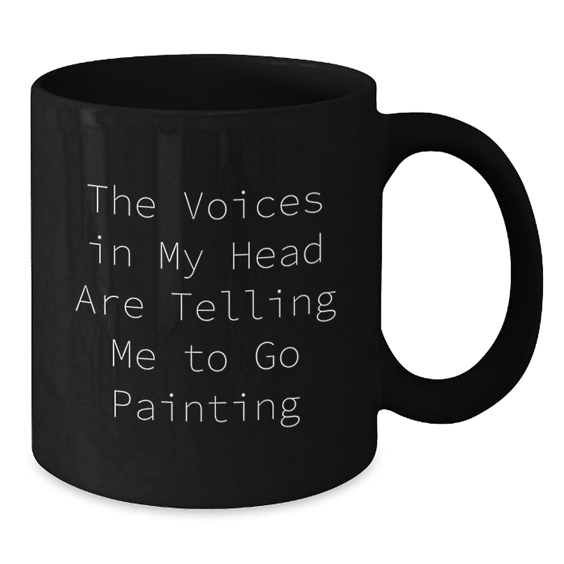 Funny Painting Lover Gifts from Friends for Graduation, Black Coffee Mug, 'The Voices In My Head Are Telling Me To Go Painting' Quote, Unique Mugs For Painting Enthusiasts - Additional
