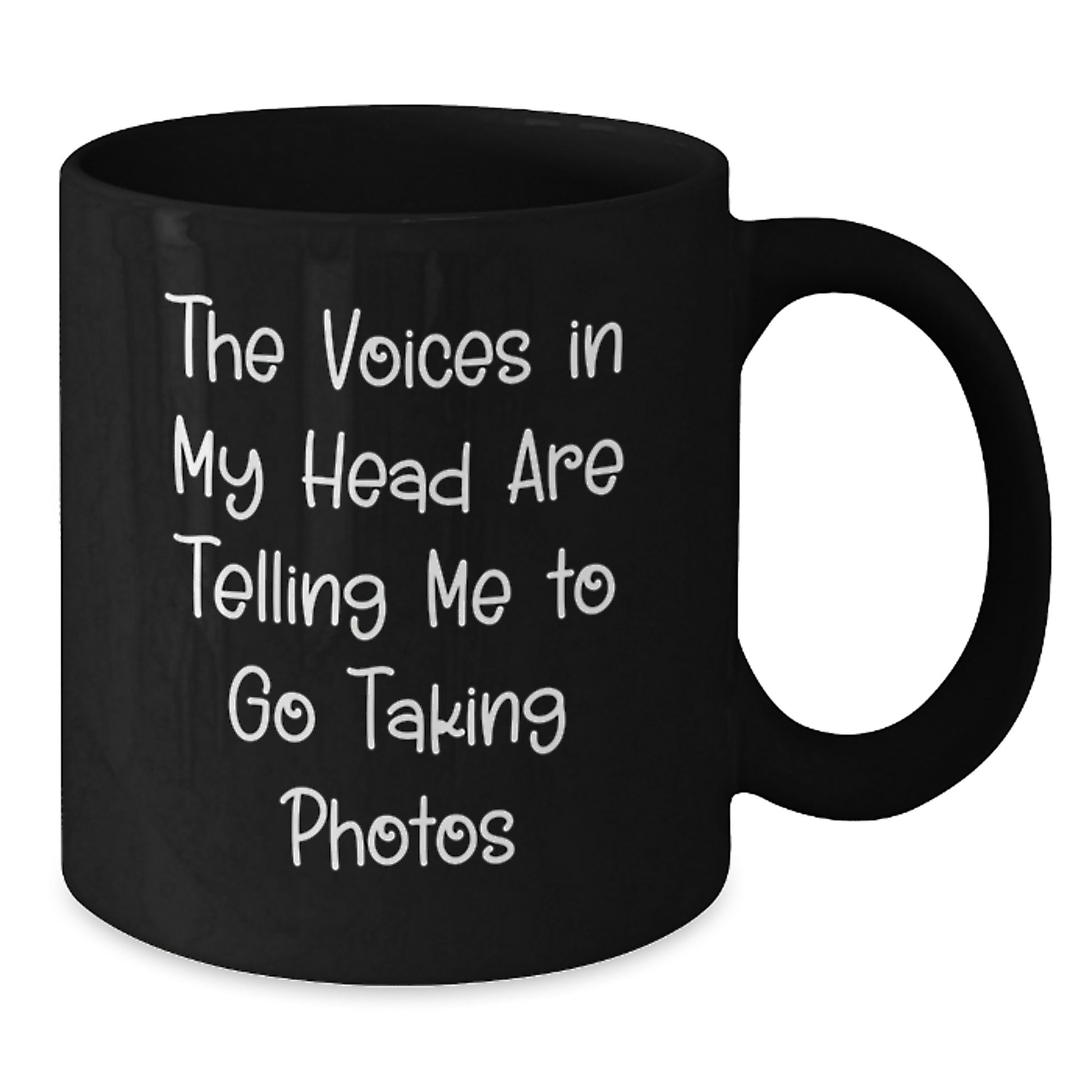 Funny Taking Photos Gifts for Him, Inspirational Mugs for Men, Black Coffee Mug with The Voices In My Head Are Telling Me To Go Taking Photos - Additional