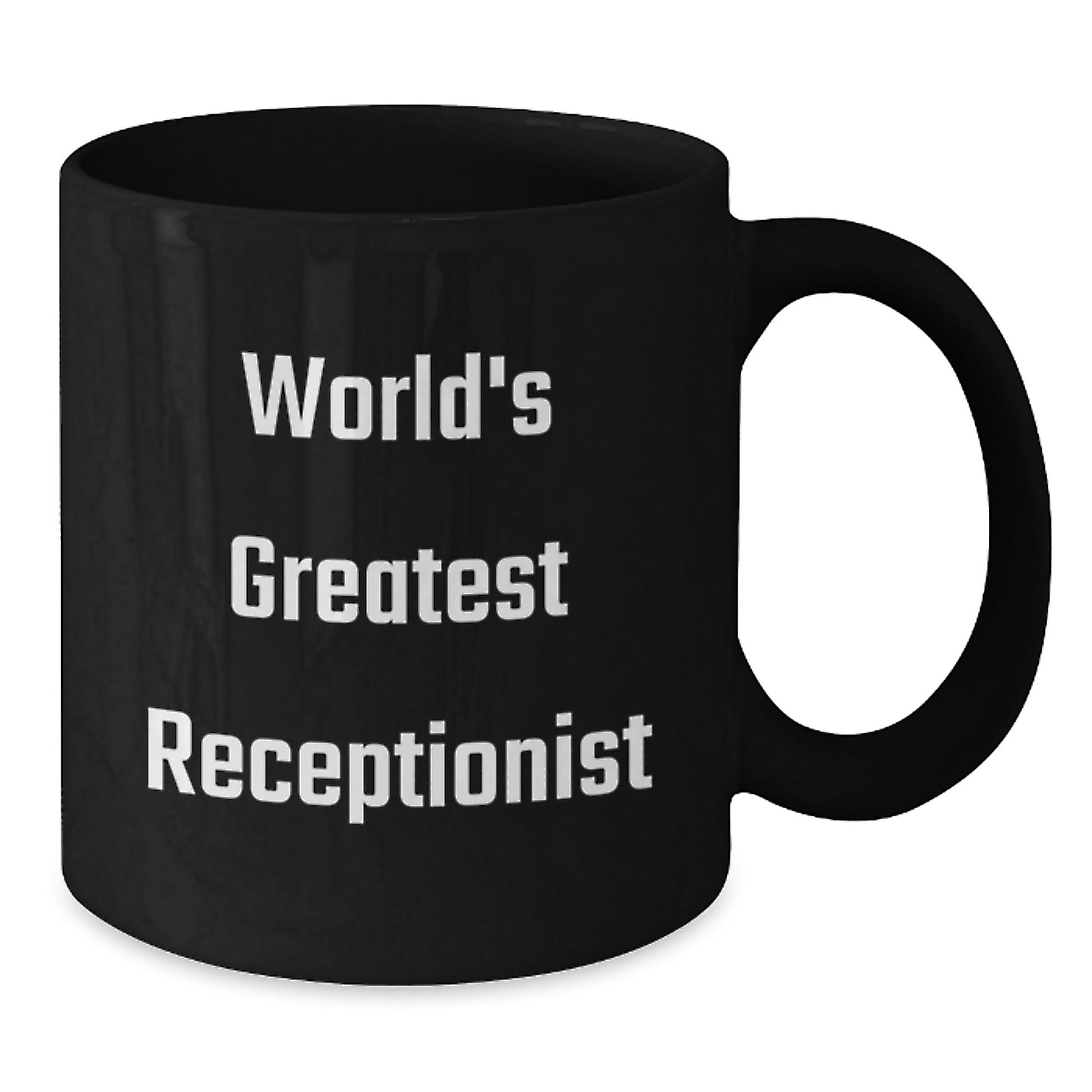 Funny Gift for Receptionist Dad, World's Greatest Receptionist Black Coffee Mug, Unique Father's Day Unique Gifts from Men to Men - Additional