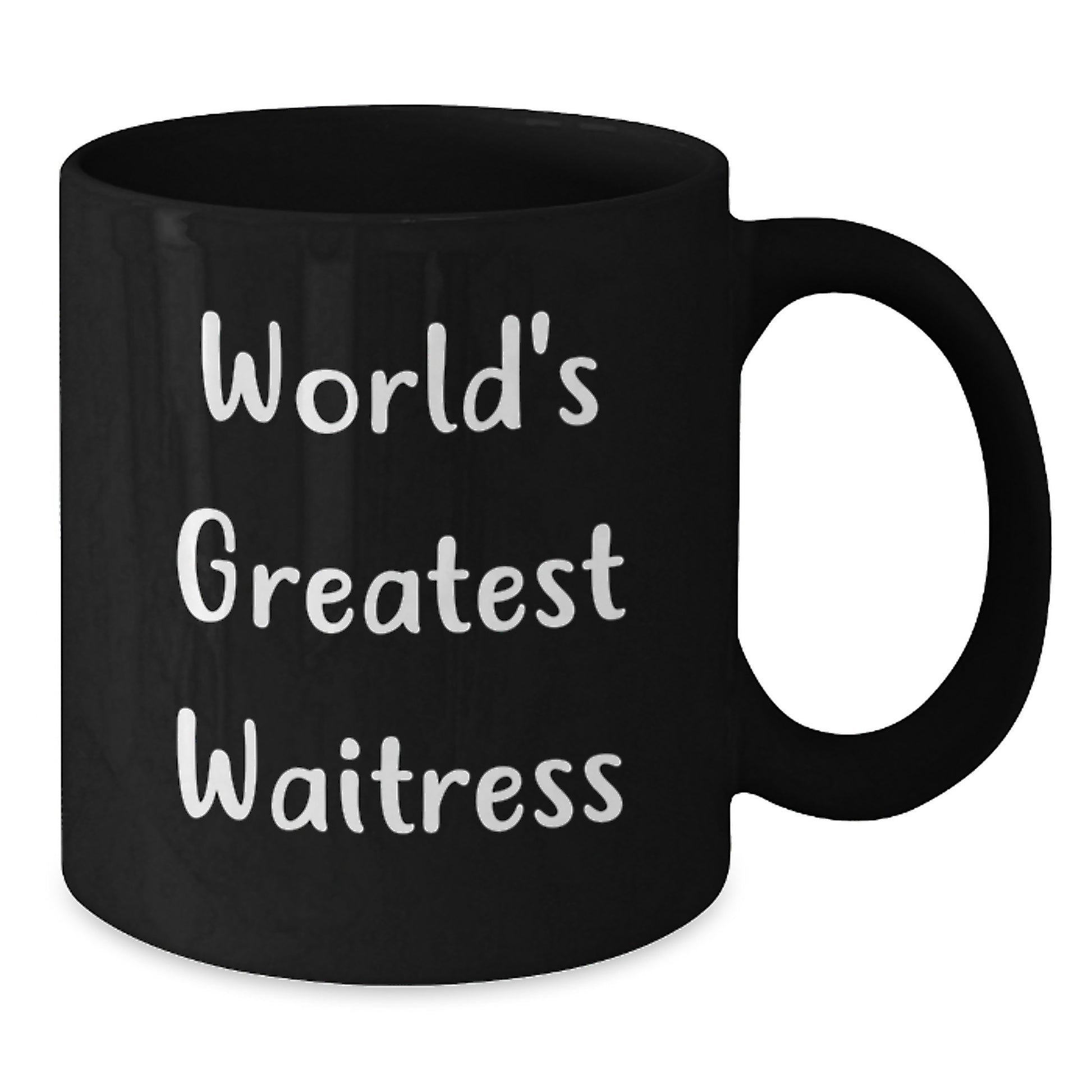 Funny Gifts from Friends for the World's Greatest Waitress, Black Coffee Mug, Christmas Unique Gifts, Black Coffee Mug for Waitress - Additional