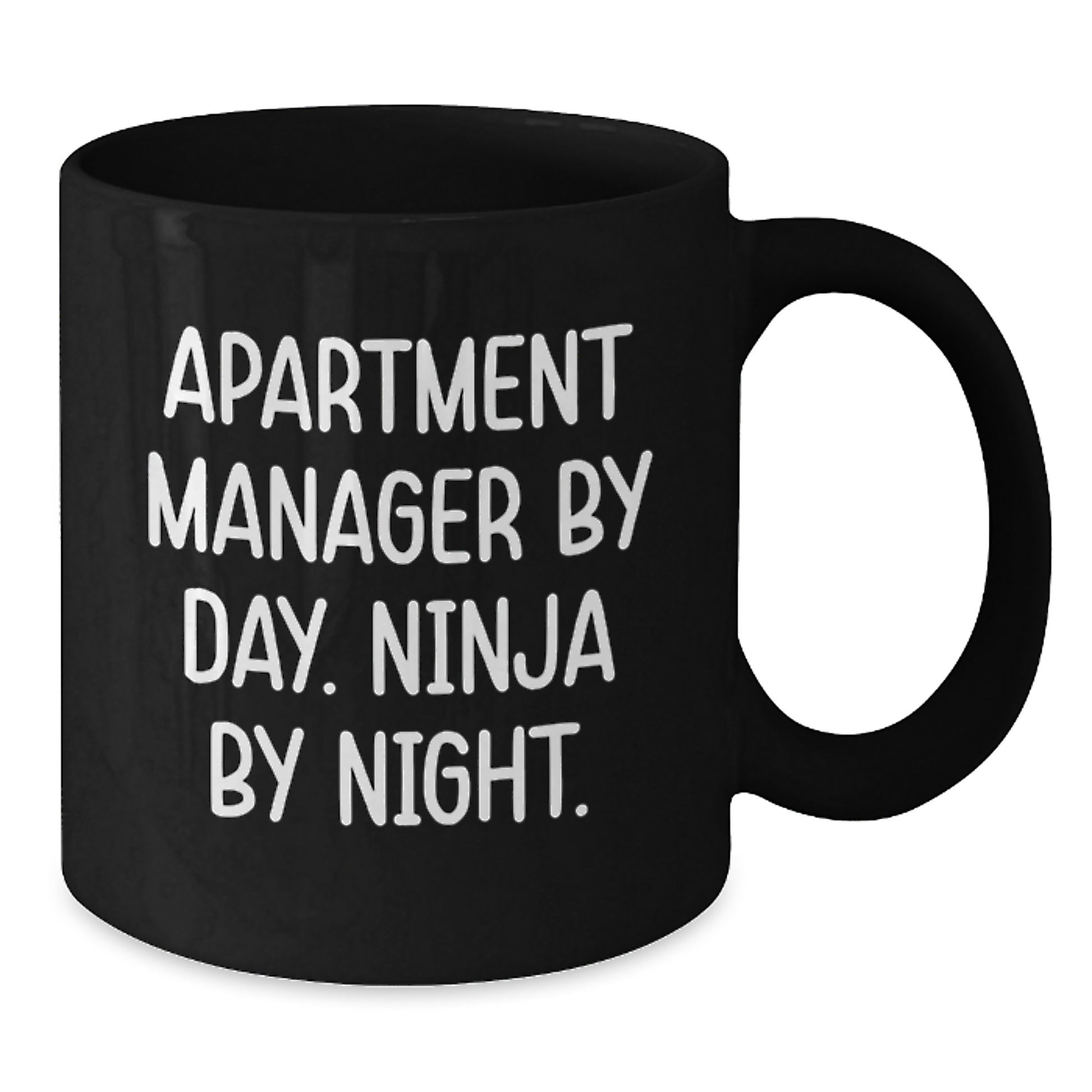 Funny Apartment Manager Gifts by Day, Ninja by Night - Black Coffee Mug for Graduation - Additional