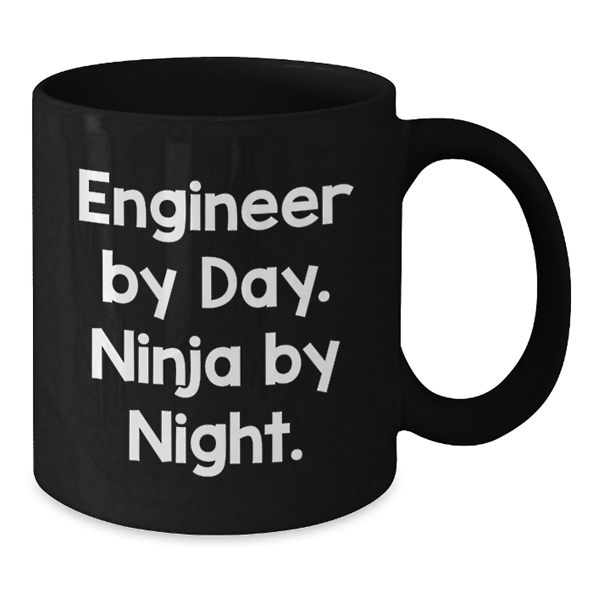 Funny Engineer By Day. Ninja By Night. Black Coffee Mug for Graduation Gifts from Friends - Additional