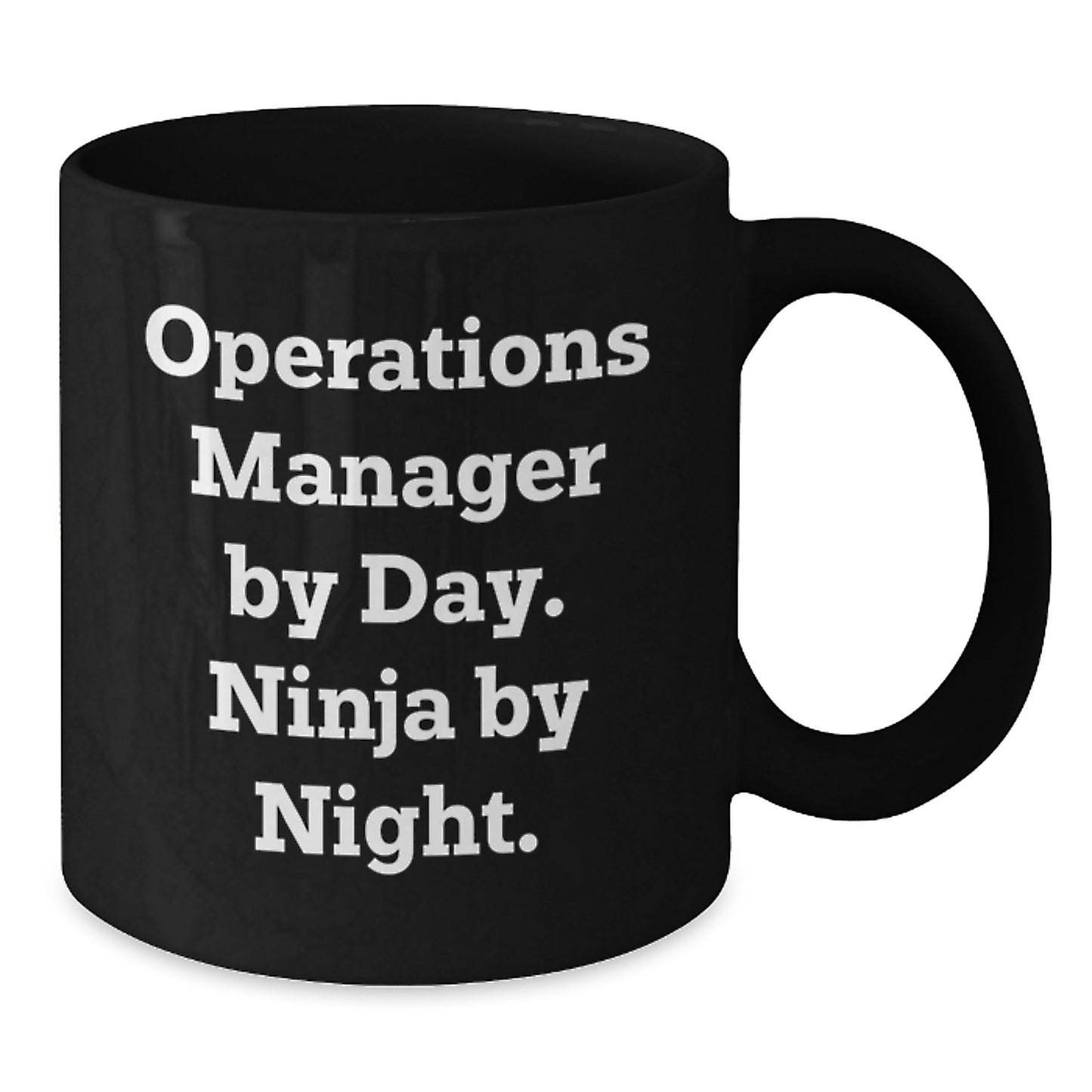Funny Operations Manager Gifts from Men to Operations Manager at Christmas, Black Coffee Mug with 'Operations Manager By Day. Ninja By Night.' Quote, Perfect for Coffee Lovers - Additional