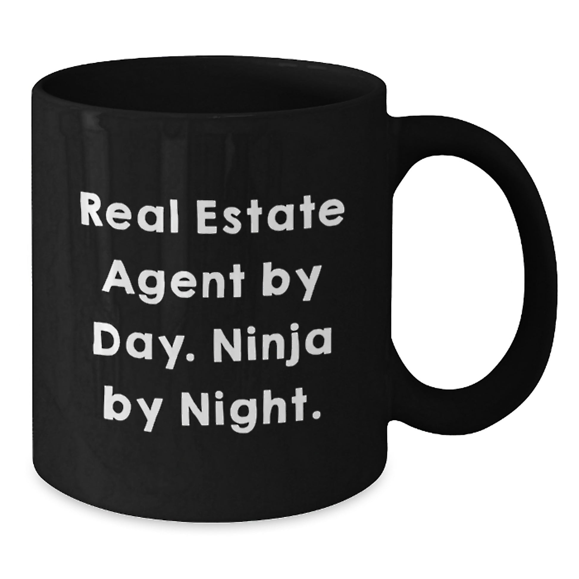 Graduation Unique Gifts for Real Estate Agent, Funny Quote Black Coffee Mug - Gifts from Men to Real Estate Agent, Real Estate Agent Gifts by Day, Ninja Mug by Night - Additional
