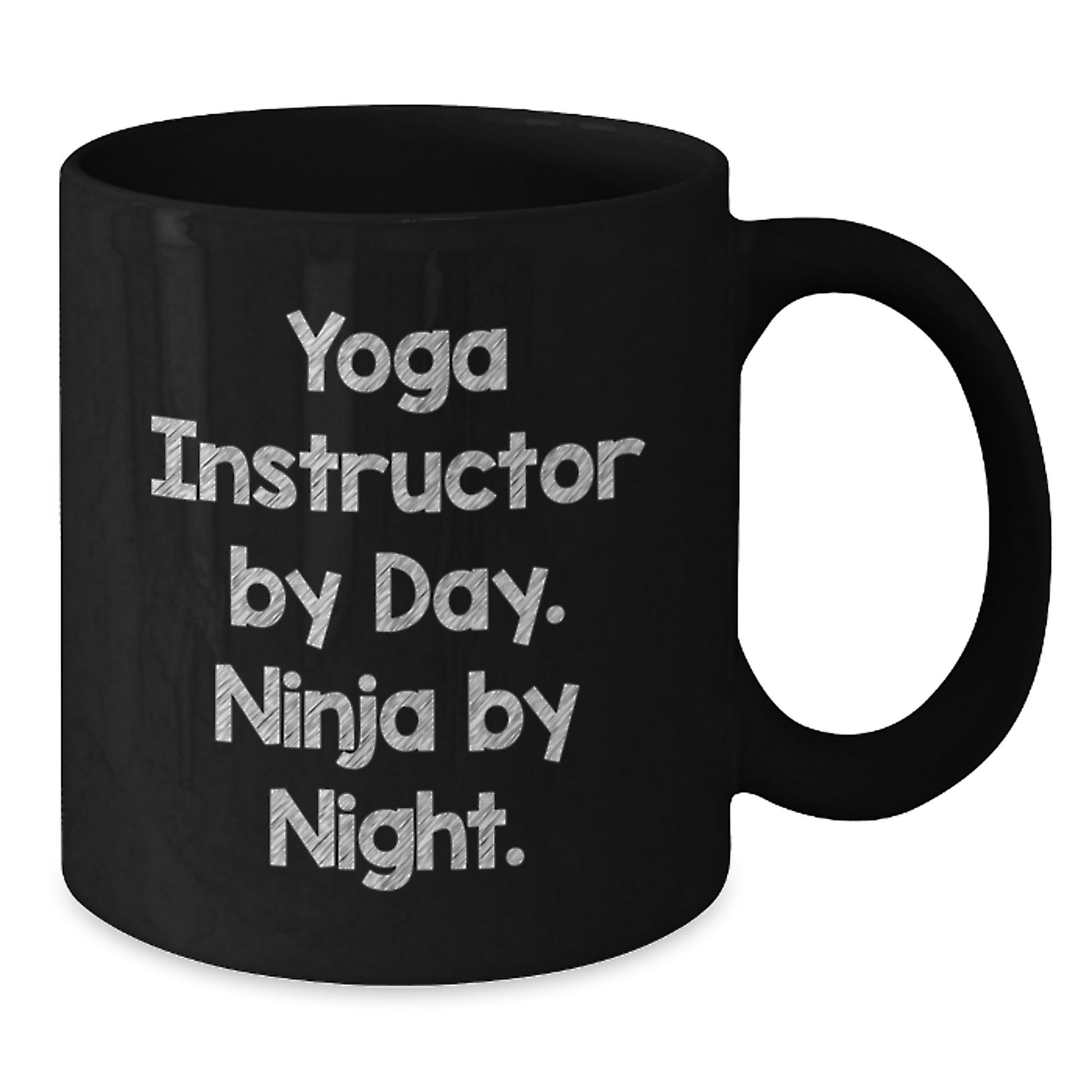 Funny Yoga Instructor Gifts from Men, Women, Friends, or Family - Black Coffee Mug - Gift for Yoga Instructor By Day. Ninja By Night. - Additional