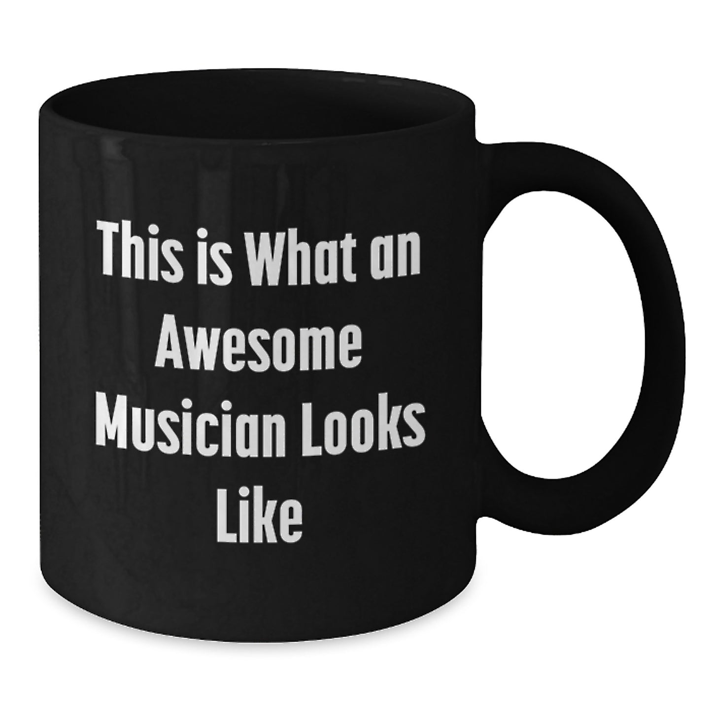 Funny Musician Gifts from Friends to Musician Men This Is What An Awesome Musician Looks Like Black Coffee Mug - Additional