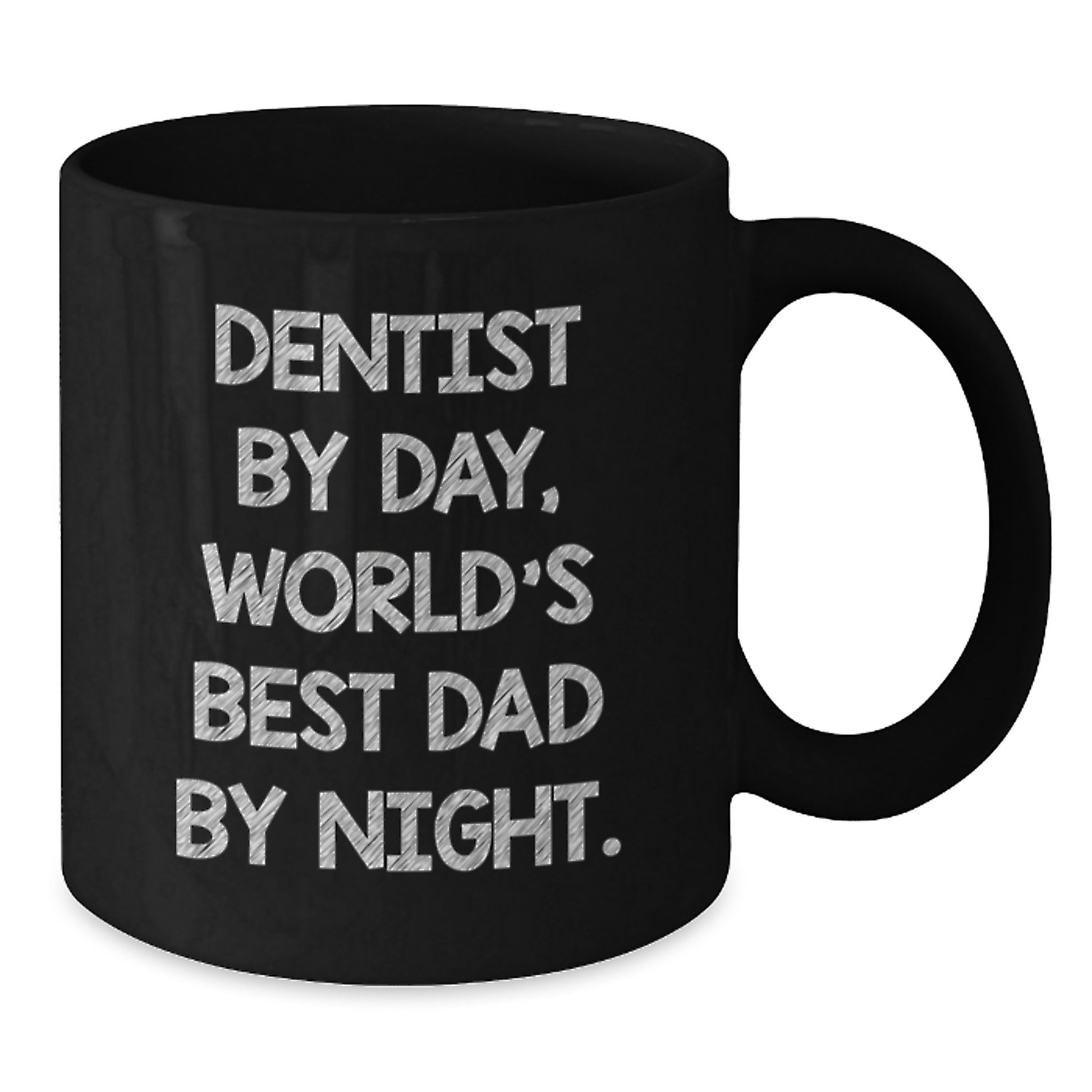 Funny Dentist Gifts for Men, Unique Black Coffee Mug, World's Best Dad Christmas Memorable Present - Additional