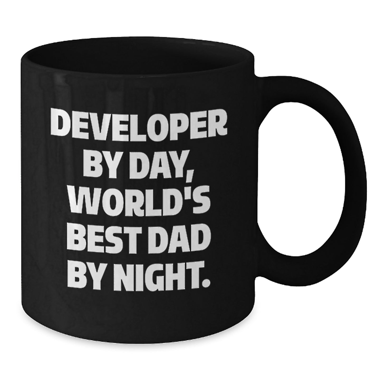 Funny Developer Gifts, Black Coffee Mug for Men, World's Best Dad Developer Mug, Christmas Unique Gifts from Dad to Developer Friend - Additional