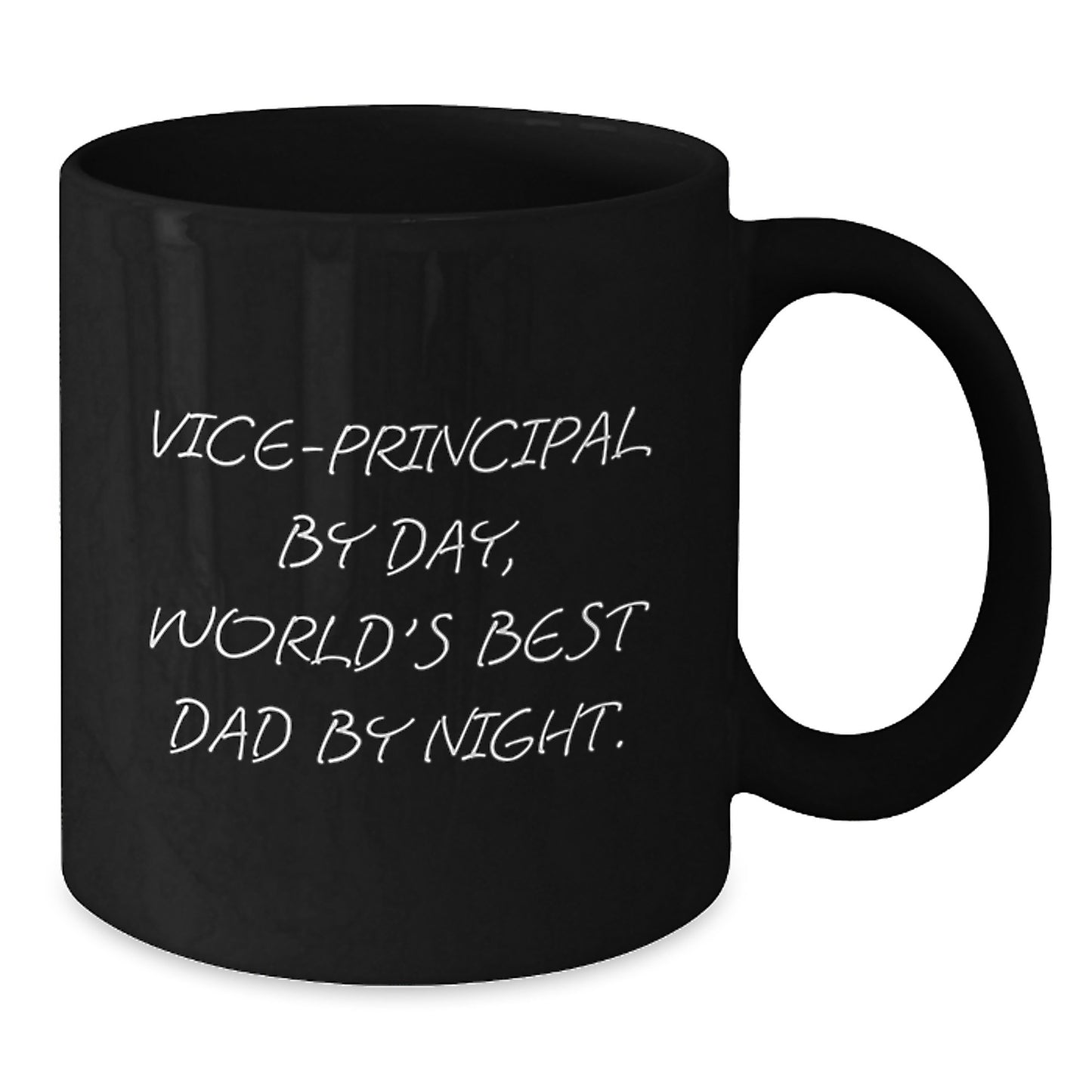 Funny Vice-Principal Gifts, Christmas Unique Mugs for Vice-Principal, Black Coffee Mug with Inspirational Quote 'Vice-principal By Day, World's Best Dad By Night.' for Vice-Principal, Gifts from Dad - Additional