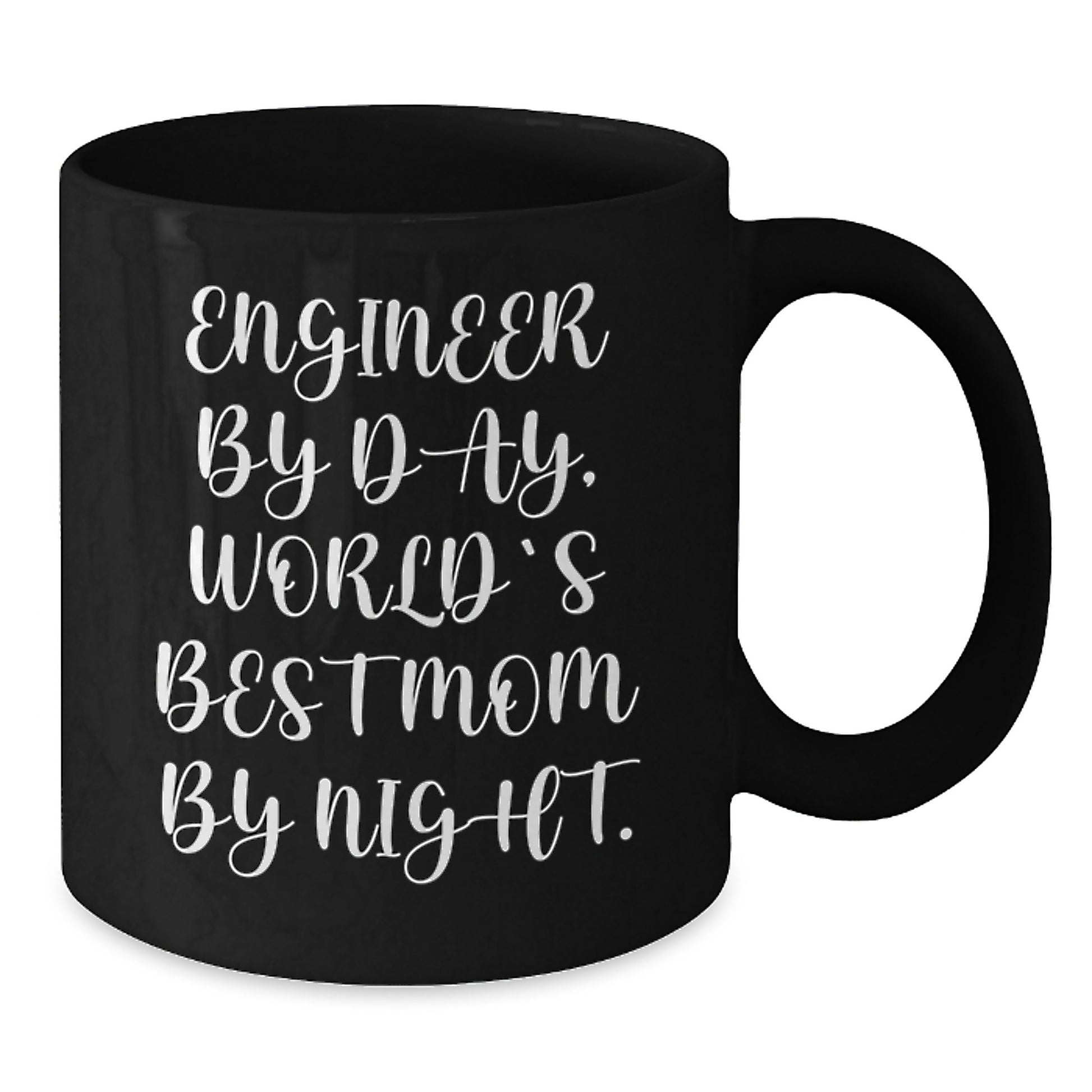 Funny Inspirational Engineer Gifts for Christmas - Engineer By Day, World's Best Mom By Night. Gifts from Mom to Engineer Friends and Family - Black Coffee Mug - Additional