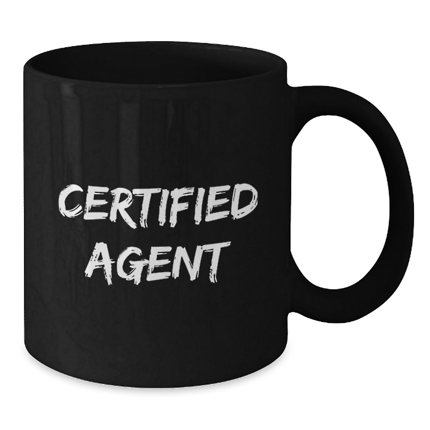 Gifts from Family and Friends for Agent on Father's Day Unique - 'Certified Agent' Funny Black Coffee Mug, Agent Gifts, Men - Additional