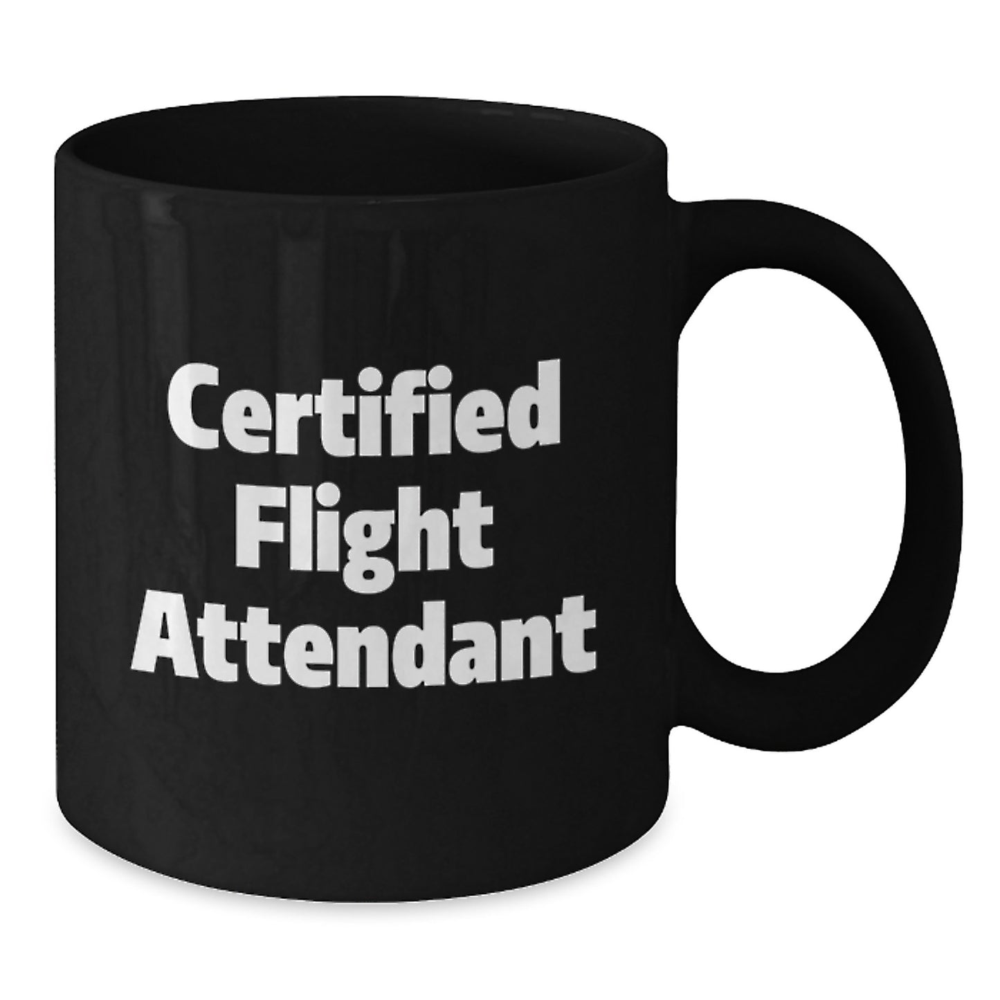 Funny Flight Attendant Gifts from Friends for Certified Flight Attendants Black Coffee Mugs Christmas Unique Presents, Flight Attendant Humor, Funny Black Coffee Mug, Gift for Flight Attendant - Additional