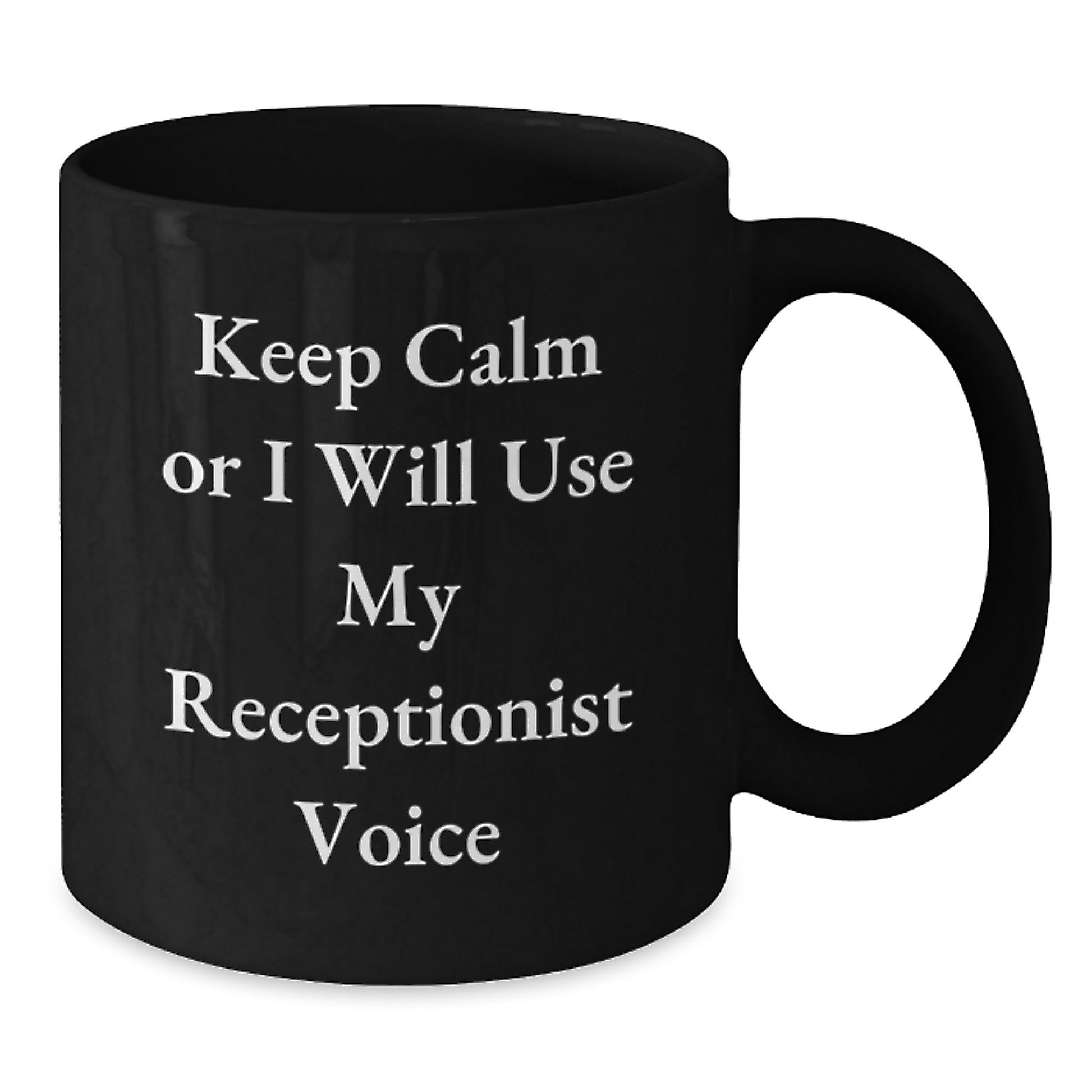 Gifts for Receptionist, Funny Christmas Receptionist Black Coffee Mug, Receptionist Voice, Ideal Gift for Coworkers - Additional