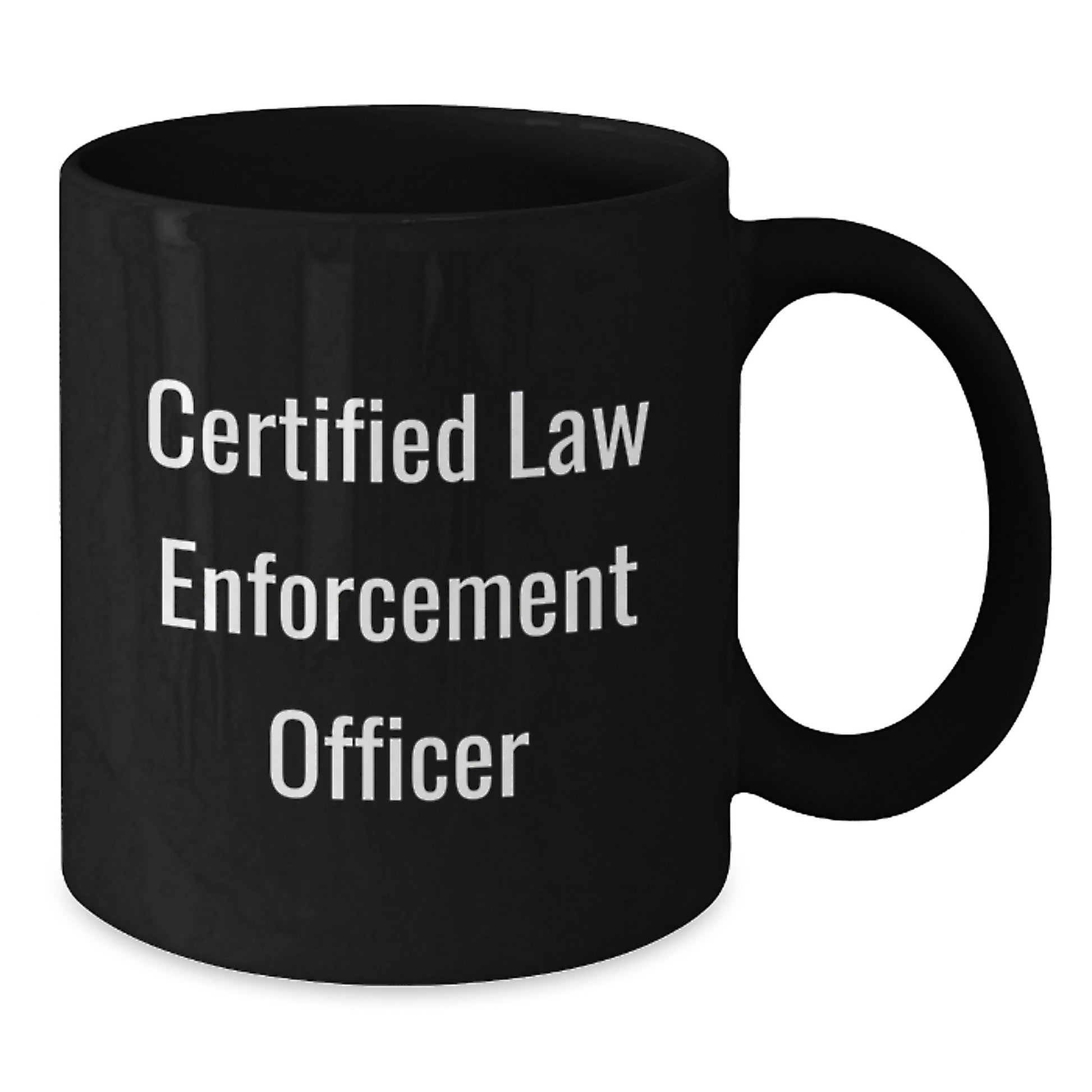 Funny Law Enforcement Officer Gifts, Birthday Unique Gifts for Law Enforcement Officers, Black Coffee Mug 'Protect and Serve with a Smile' from Friends - Additional