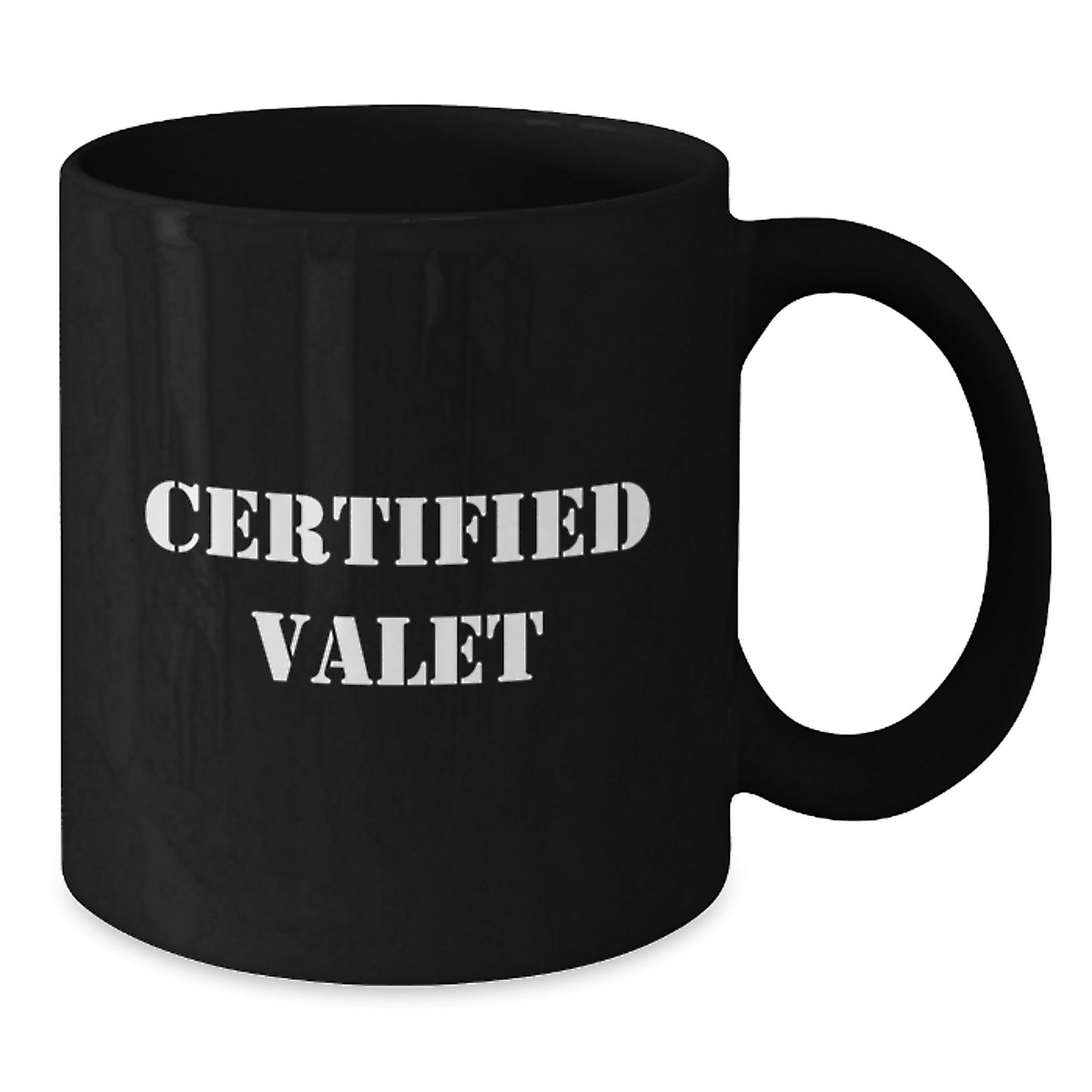 Funny Valet Gifts from Friends for Valet Black Coffee Mugs, Certified Valet Unique Christmas Unique Gifts Ideas - Additional