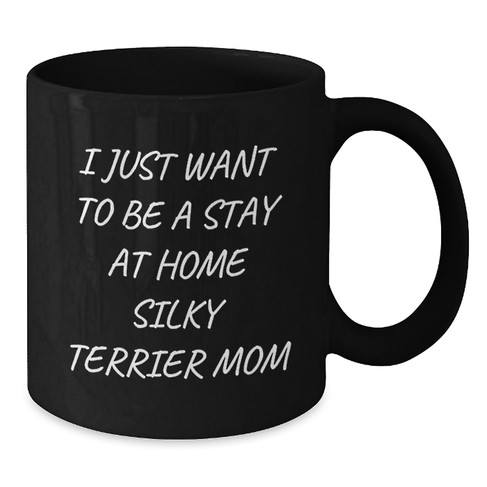 Funny Silky Terrier Dog Mom Gifts for Christmas, Black Coffee Mug from Friends and Family - Additional