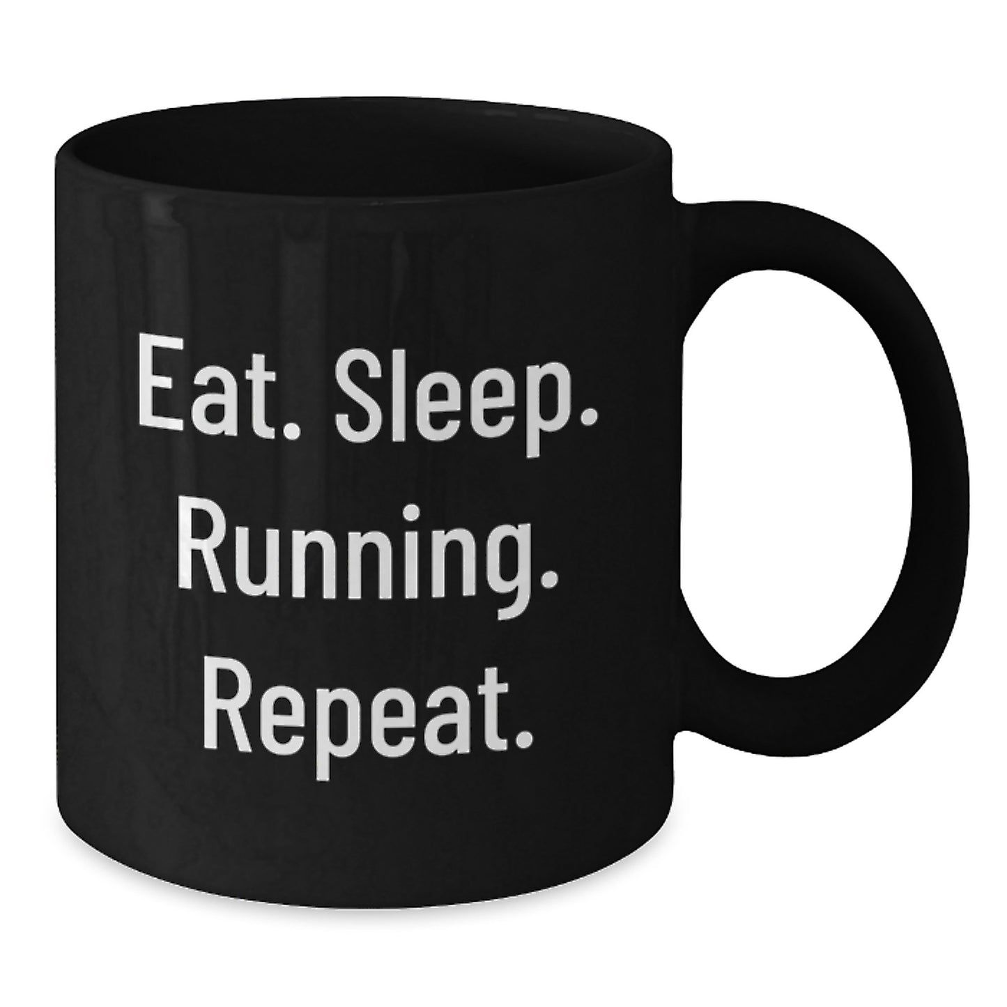 Funny Running Gifts for Her from Friends - Eat. Sleep. Running. Repeat. Inspirational Black Coffee Mug for Women Graduation - Additional
