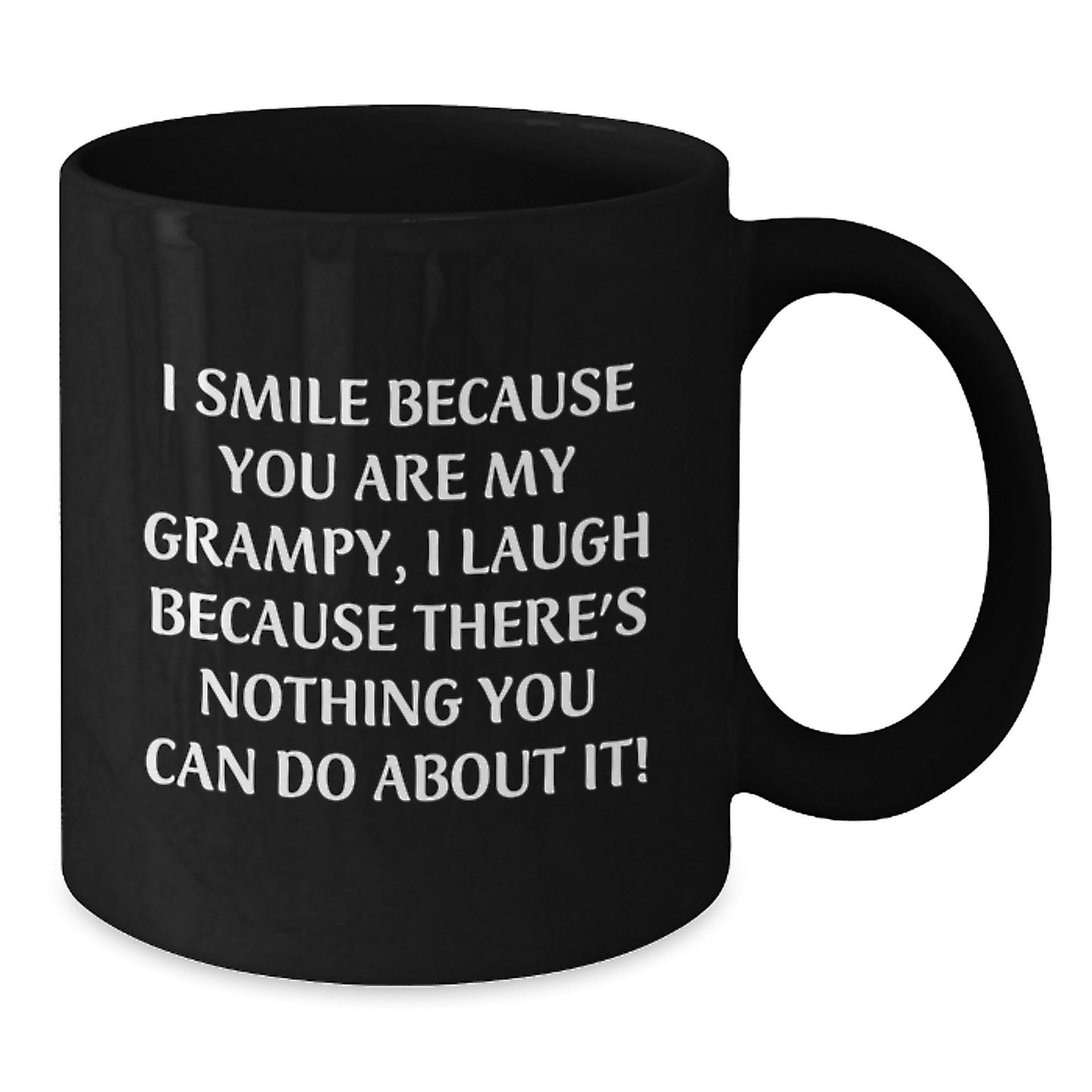 Funny Grampy Gifts from Family - I Smile Because You Are My Grampy, Black Coffee Mug for Men, Graduation Unique Gifts - Additional