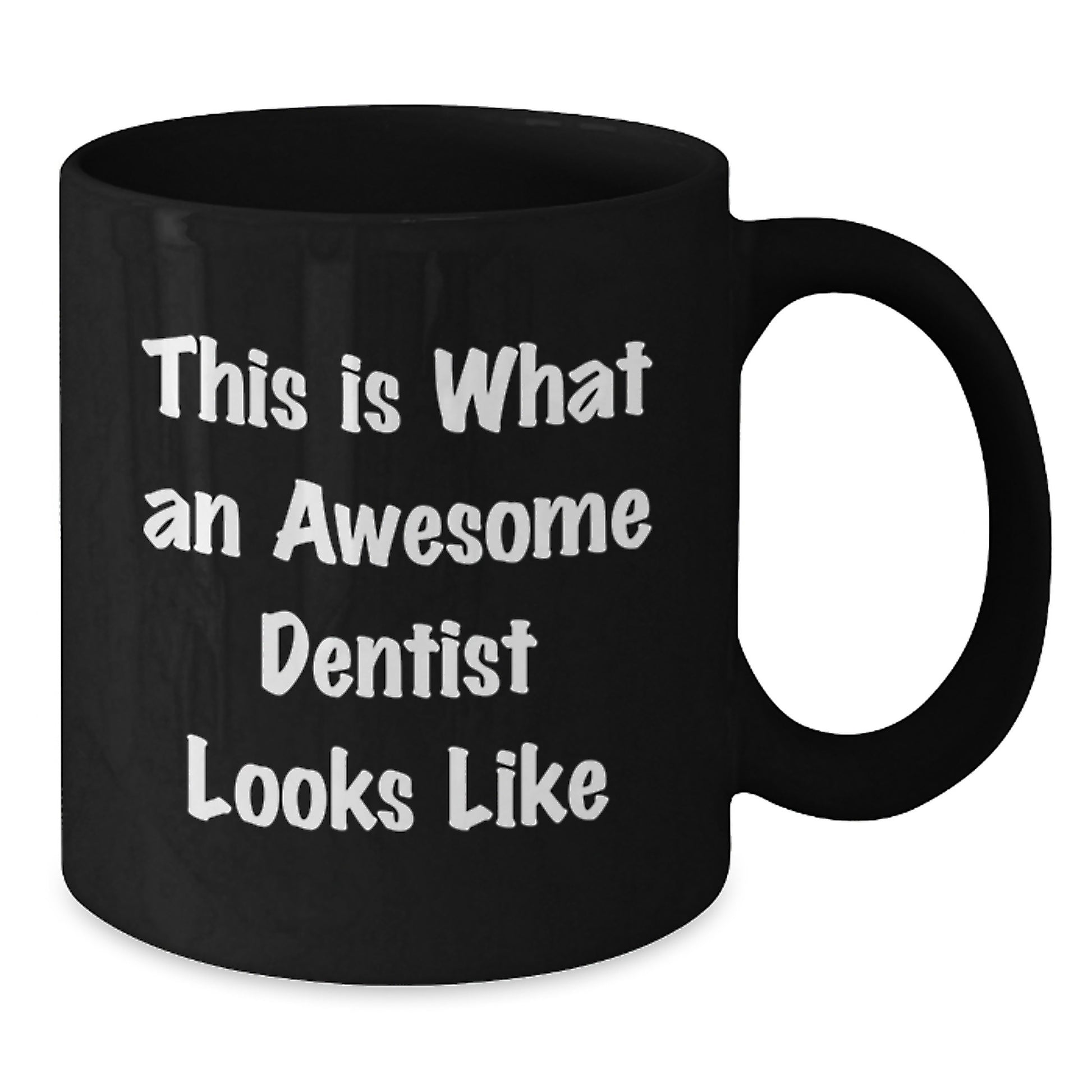 Funny Dentist Gifts for Men, Black Coffee Mug from Family, Unique Birthday Unique Gifts for Dentist, Inspirational 'This Is What An Awesome Dentist Looks Like' Quote - Additional
