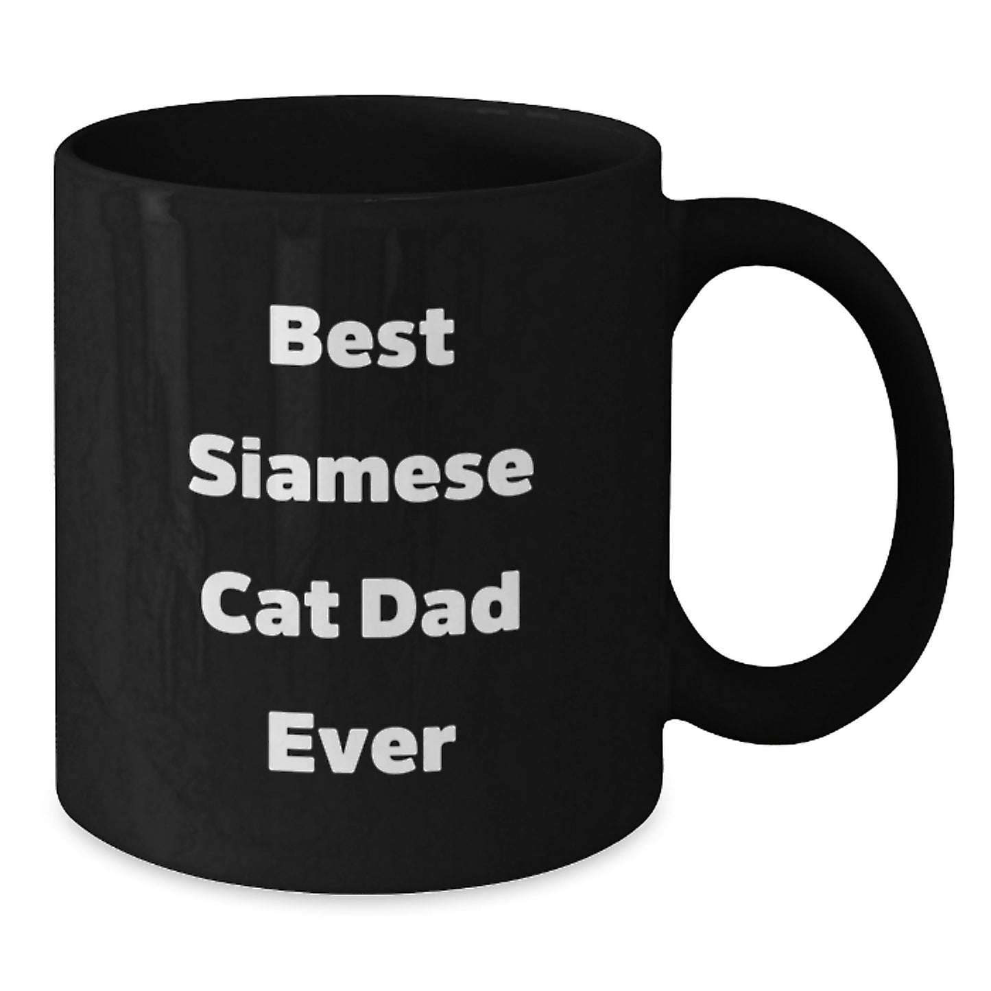Funny Siamese Cat Dad Black Coffee Mugs Gifts from Men to Best Siamese Cat Lover on Birthday, Gifts for Siamese Cat Enthusiasts, Funny Quote 'Best Siamese Cat Dad Ever' - Additional