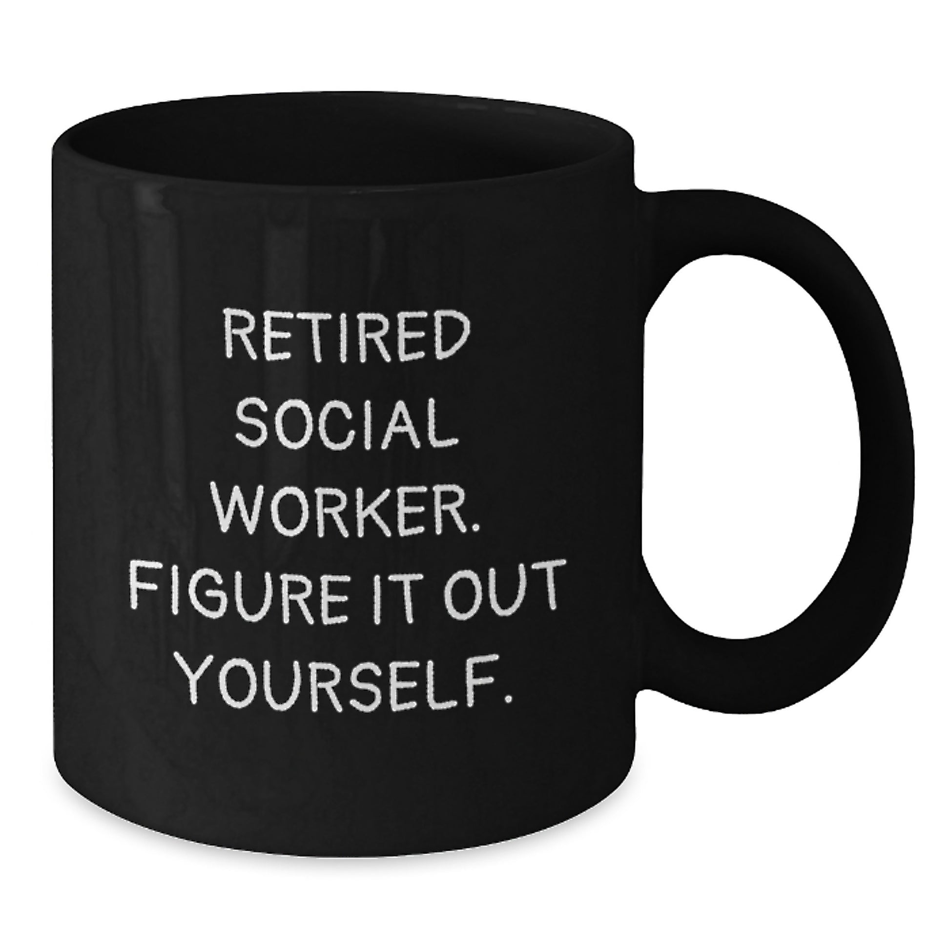 Funny Social Worker Gifts from Friends for Men and Women - 'Figure It Out Yourself' Black Coffee Mug, Unique Christmas Memorable Presents - Additional