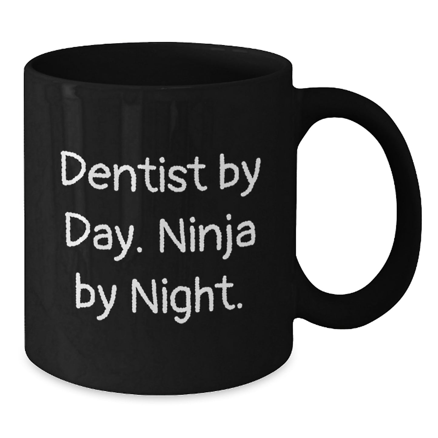Funny Dentist Gifts for Men Women Friends Family - 'Dentist By Day. Ninja By Night.' Black Coffee Mug Gifts from Coworkers - Additional