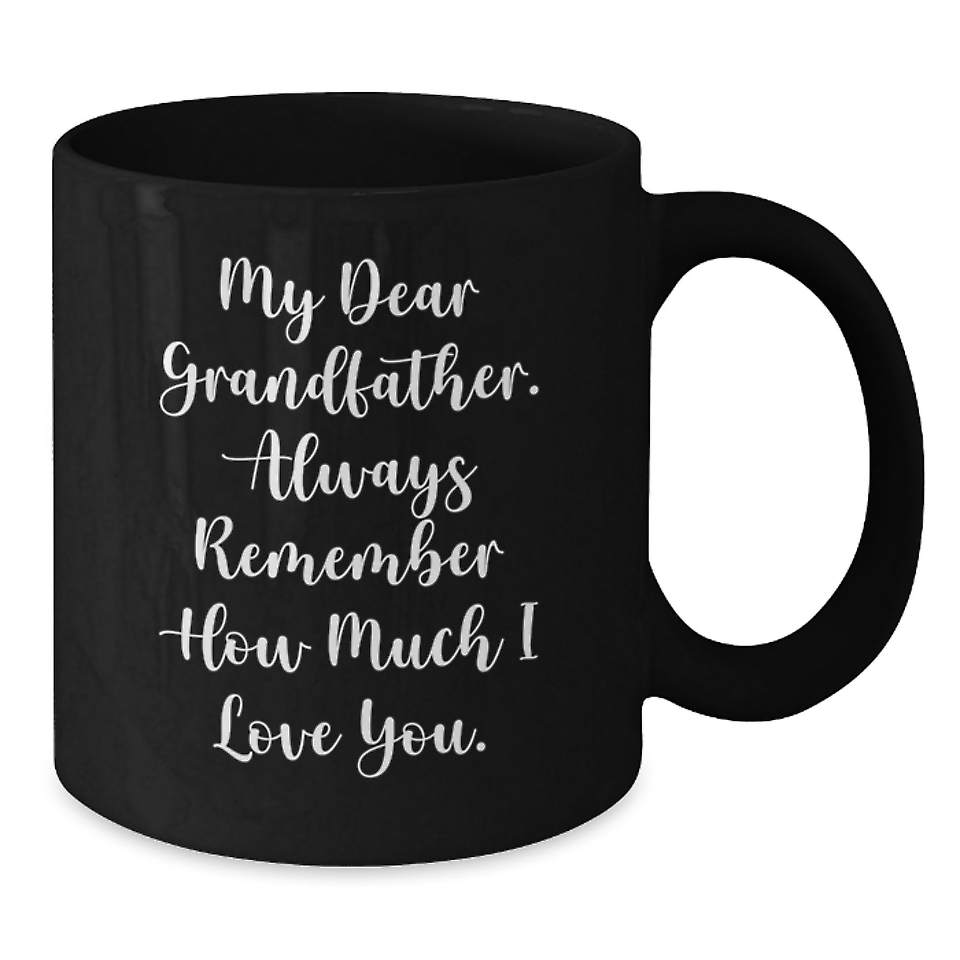 Funny Grandfather Gifts from Men - Birthday Unique Gifts for Grandfather - Inspirational Black Coffee Mug Always Remember I Love You - Additional