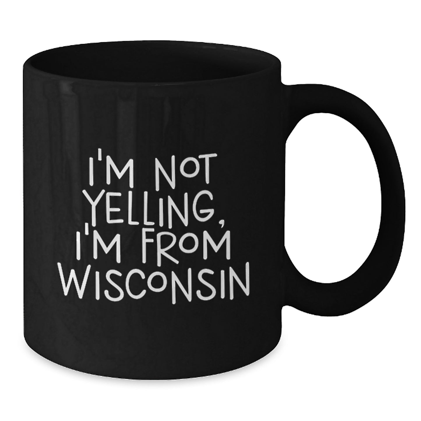 Wisconsin Humor Black Coffee Mug, Funny Quote Gifts from Friends to Family, Birthday Unique Gifts for Men Women - Additional