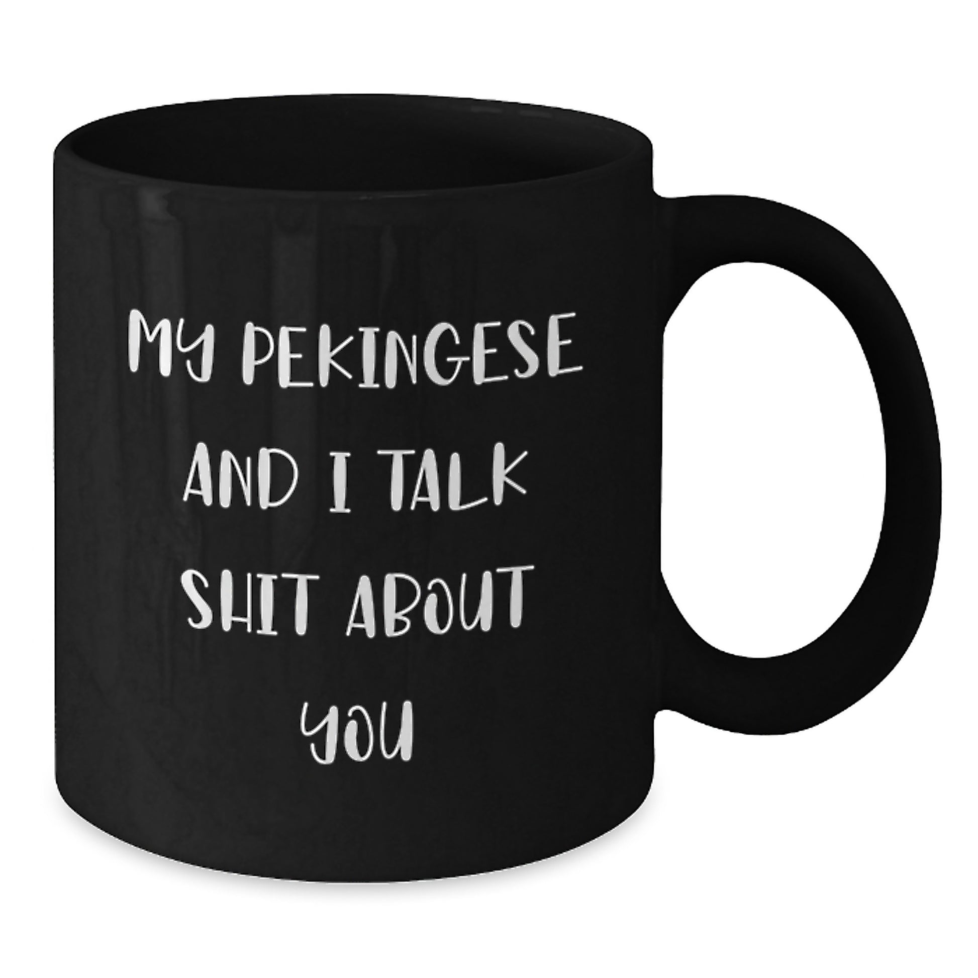 Funny Pekingese Dog Lover Gifts from Dad to Son for Father's Day Black Coffee Mug - Additional
