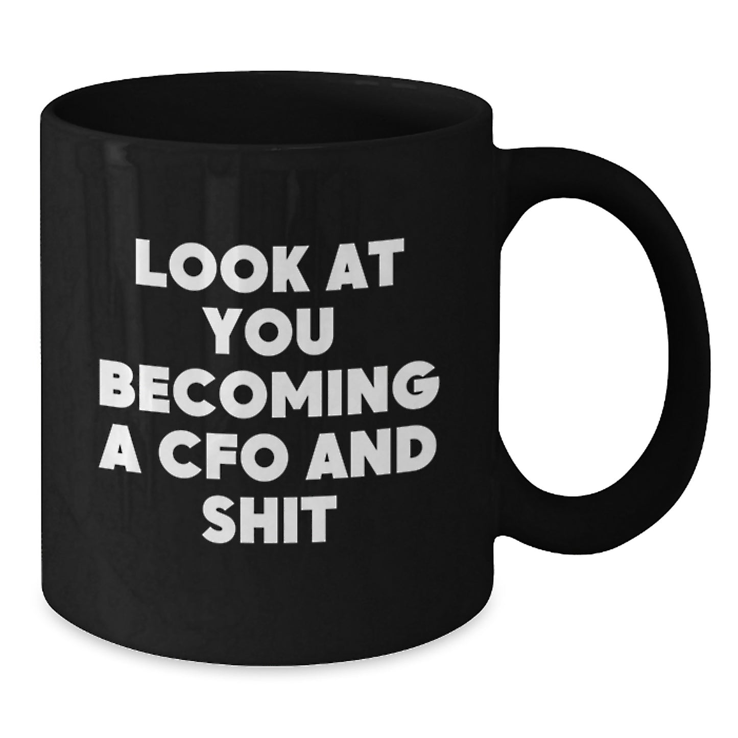 Funny CFO Gifts for Men, Black Coffee Mug, Look At You Becoming A CFO And Shit, Graduation Unique Gifts from Friends, Family, Coworkers - Additional