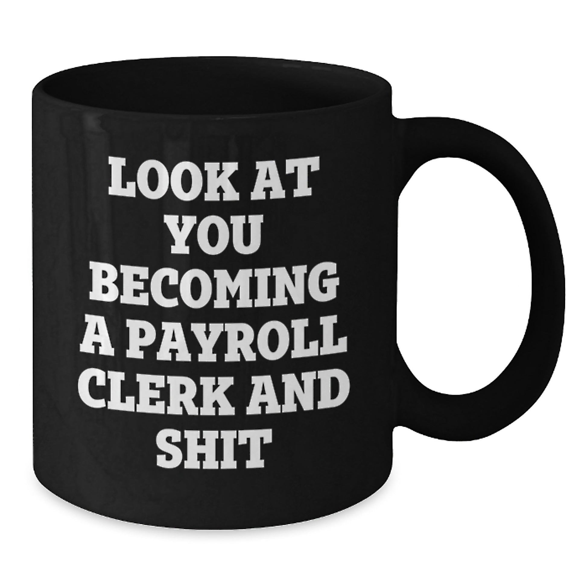 Funny Gift for Payroll Clerk - Black Coffee Mug from Friends for Christmas - Additional