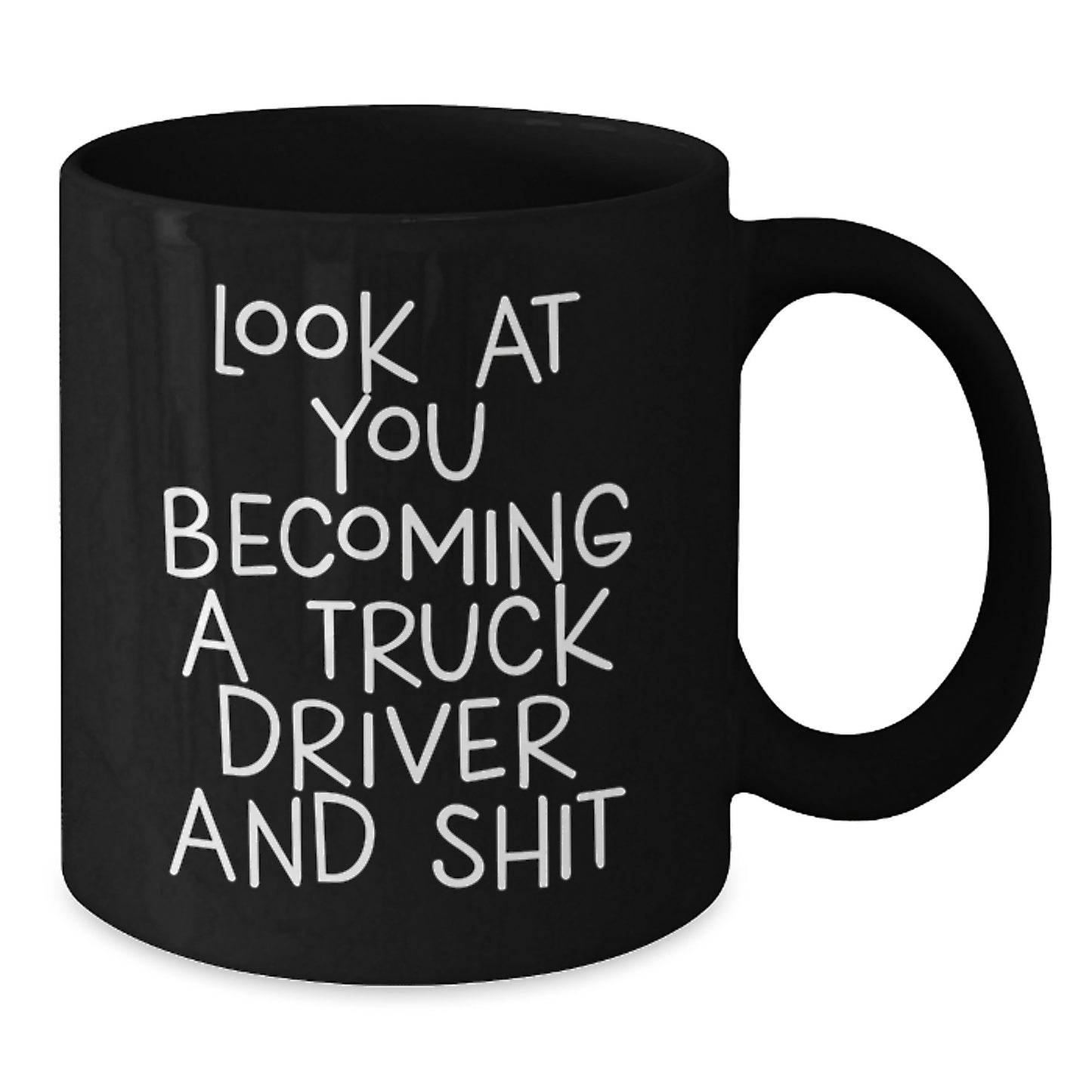 Funny Gifts for Truck Driver, Black Coffee Mug, Christmas Unique Gifts from Friends - Additional