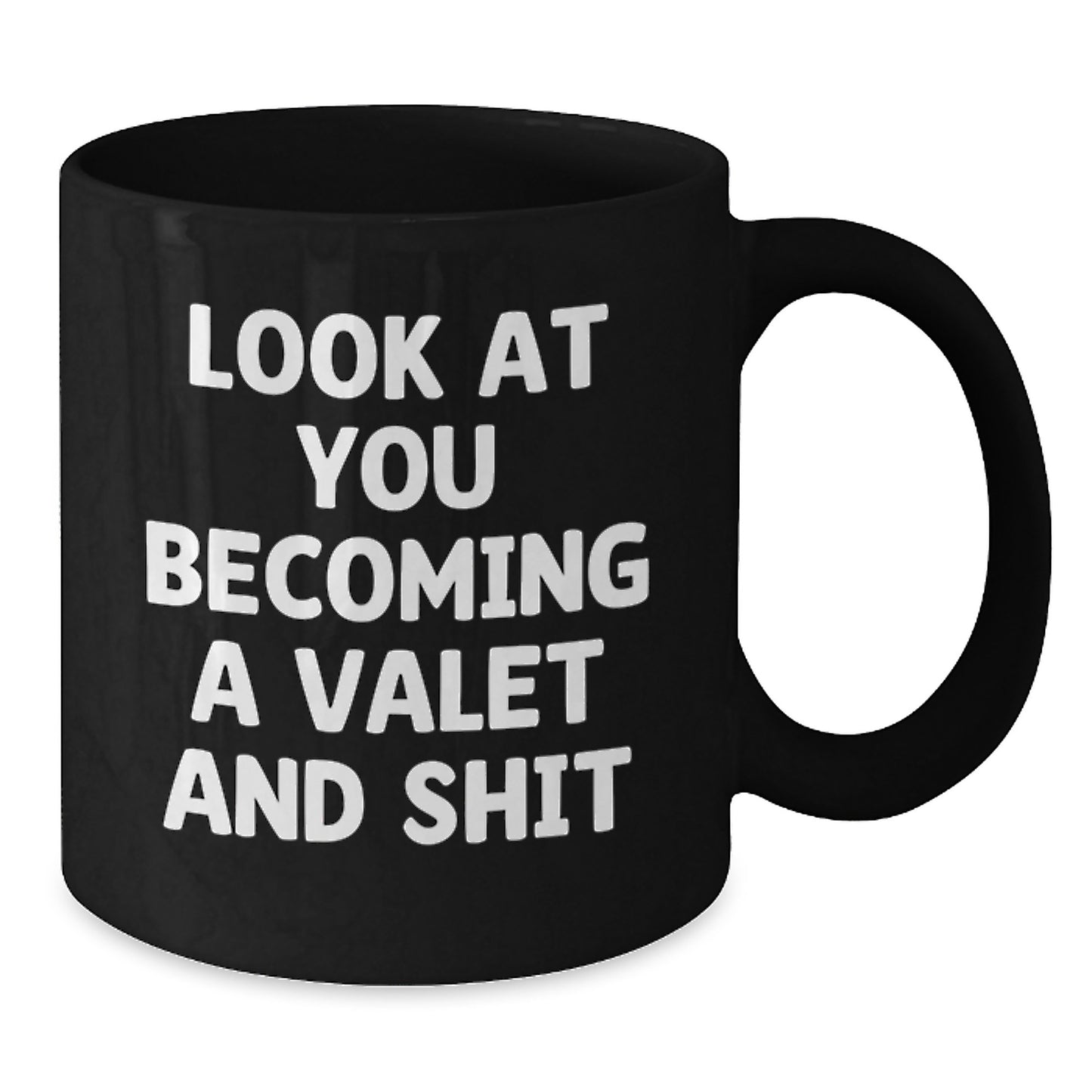 Funny Valet Gifts from Men for Friends and Family - Black Coffee Mug - Additional