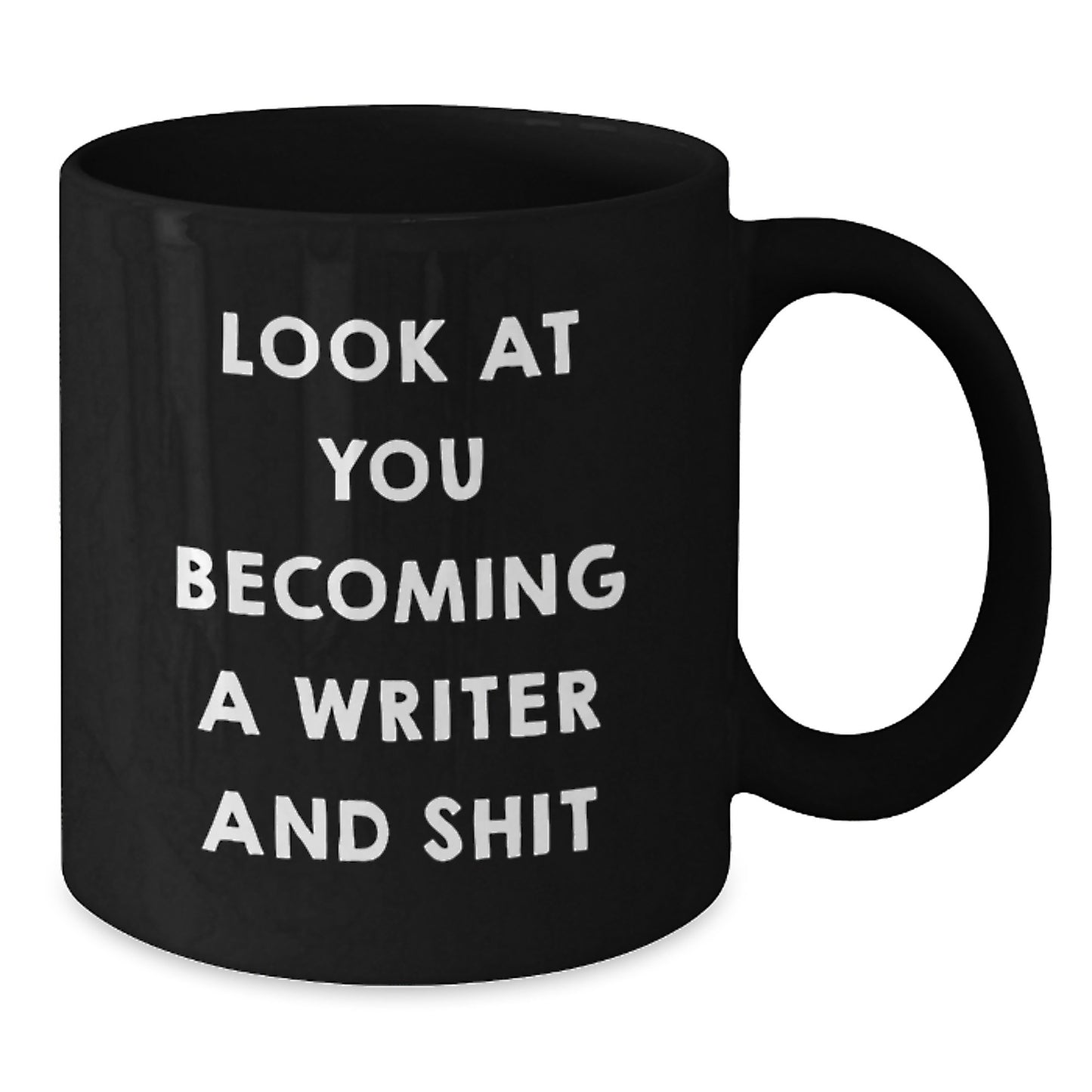 Funny Writer Graduation Black Coffee Mug Gifts from Men to Writer Friends - Additional