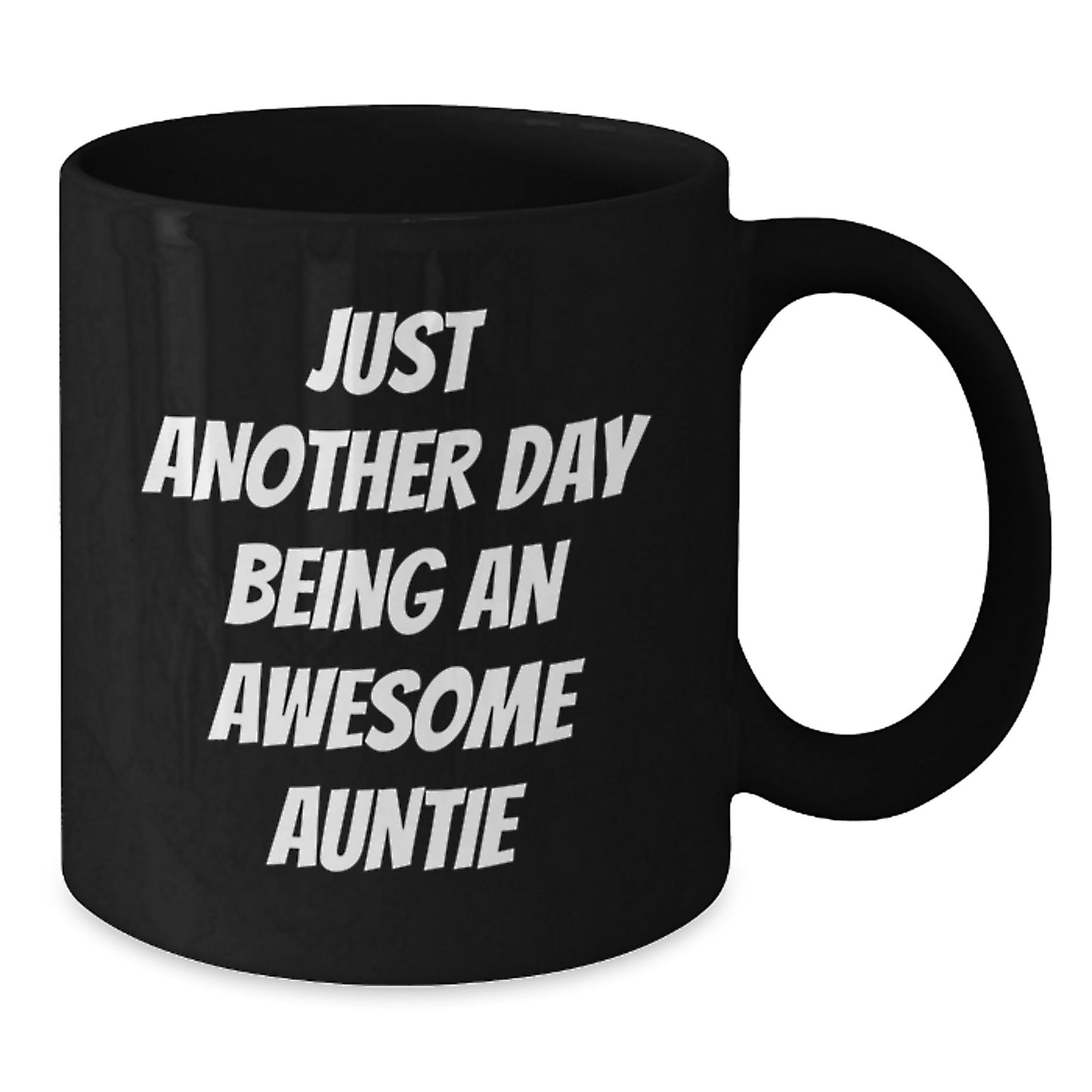 Awesome Auntie Black Coffee Mug, Funny Quote Gifts for Aunties from Family, Graduation Unique Gifts - Additional