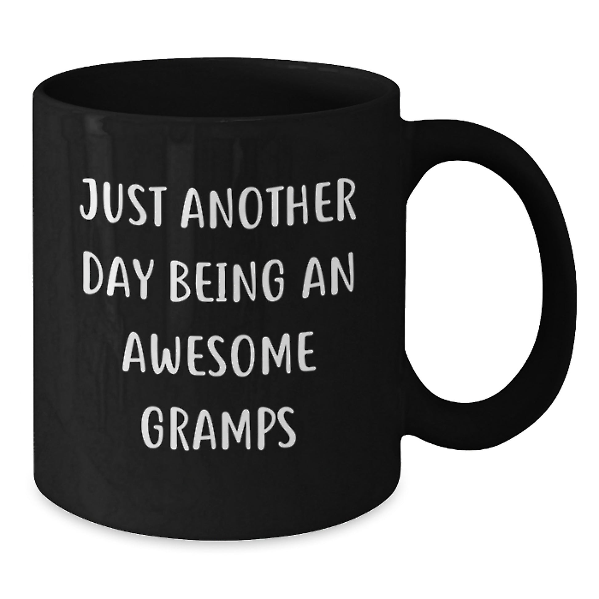 Funny Gramps Gift Ideas, Just Another Day Being An Awesome Gramps Black Coffee Mug, Perfect for Gramps - Additional