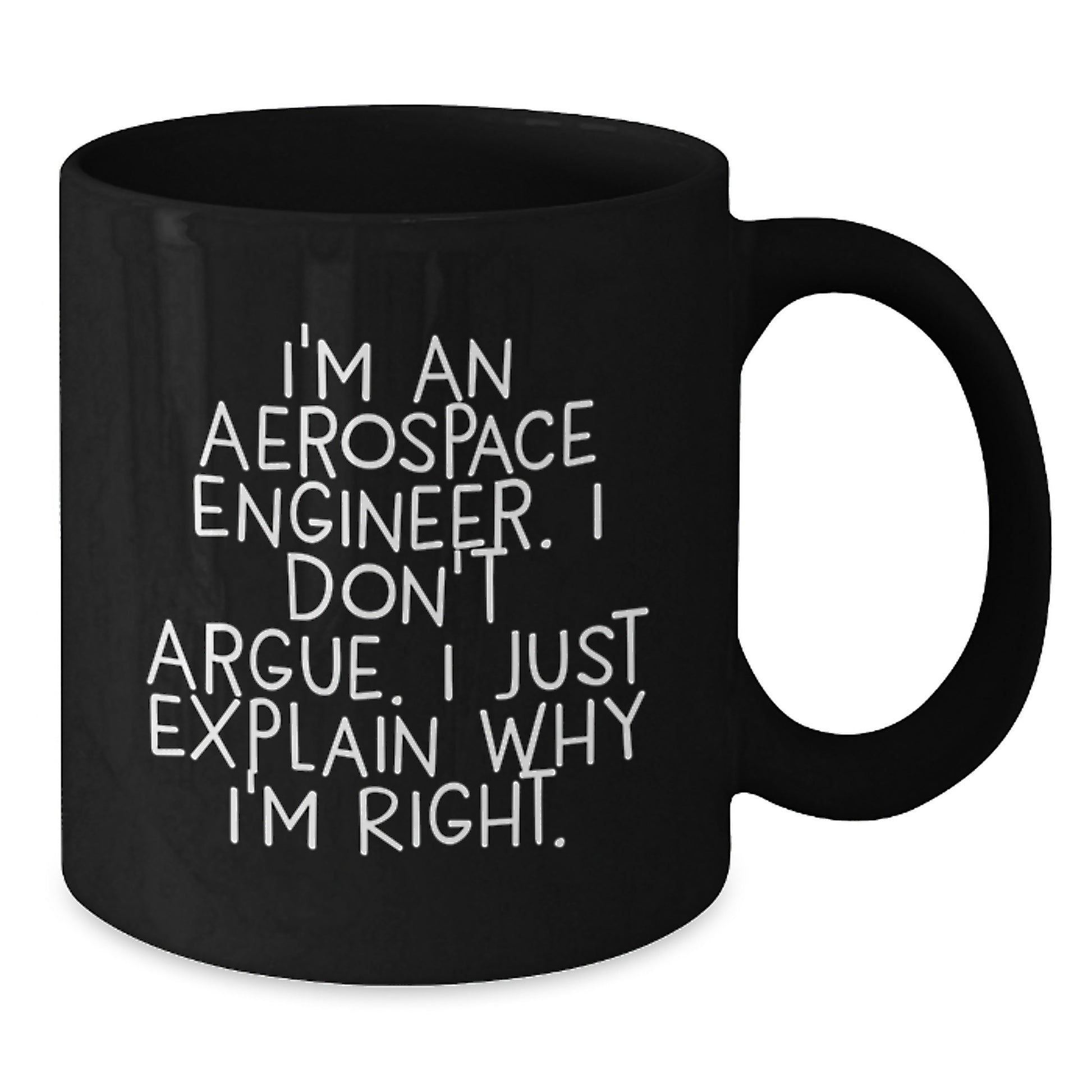 Birthday Gift for Her Aerospace Engineer Black Coffee Mug Present - Additional