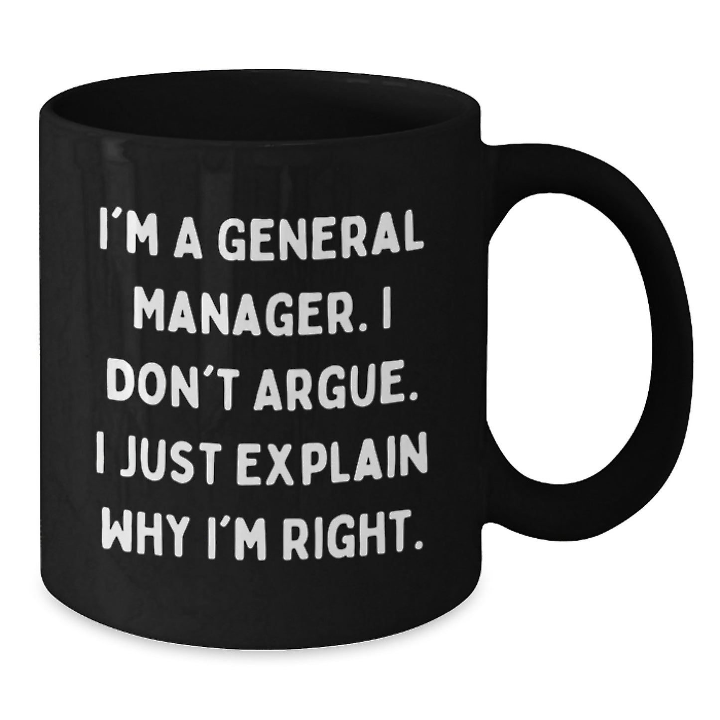 Funny General Manager Gifts from Friends for Men, Black Coffee Mug - Birthday Unique - Additional
