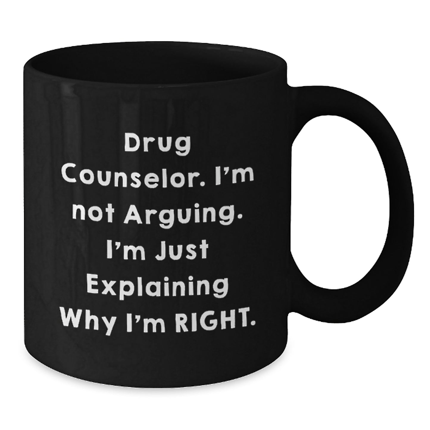 Drug Counselor Keepsake Black Coffee Mug for Him Birthday Gift - Additional