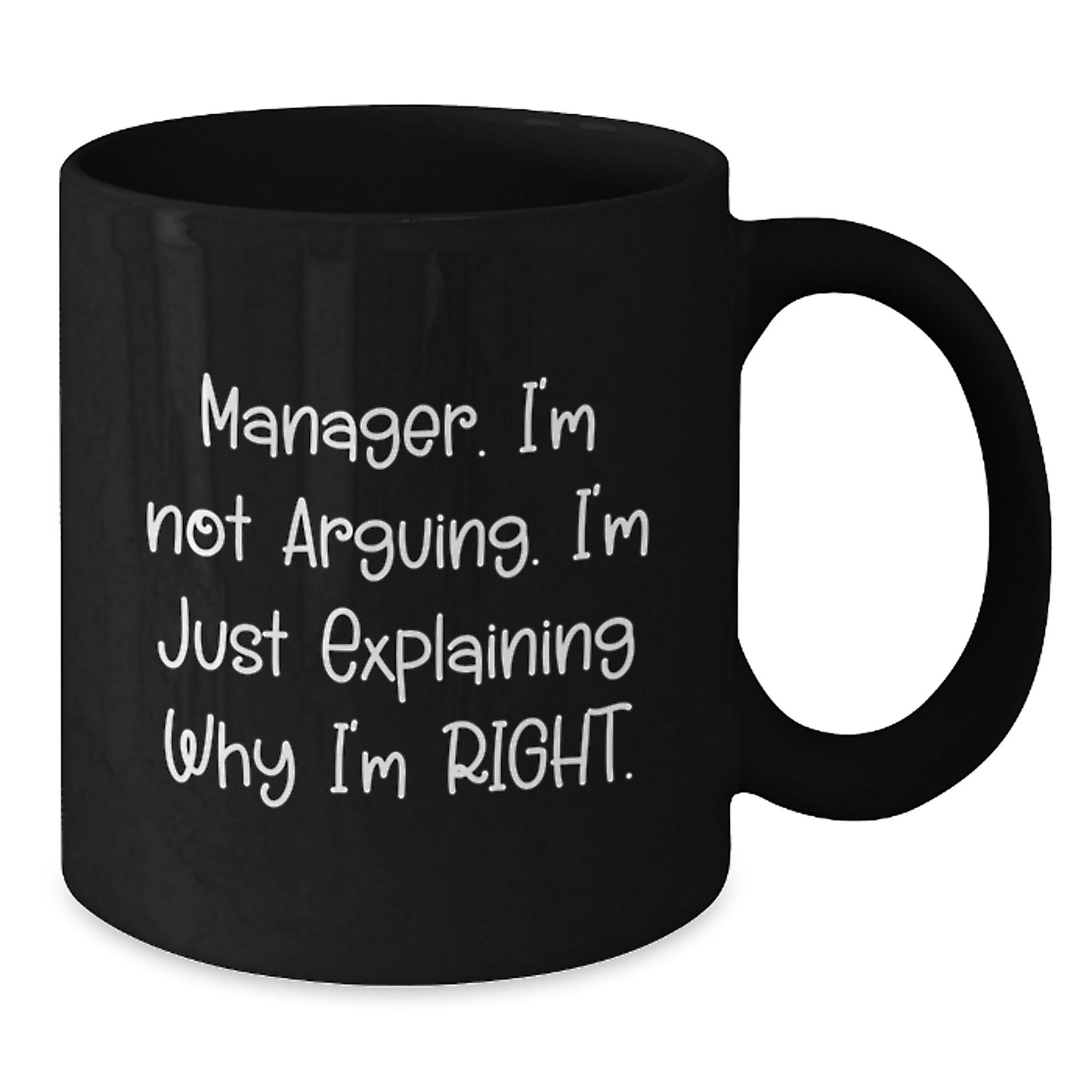 Funny Quote Manager Gifts for Men, Black Coffee Mug, Graduation Unique Gifts from Family to Son - Additional