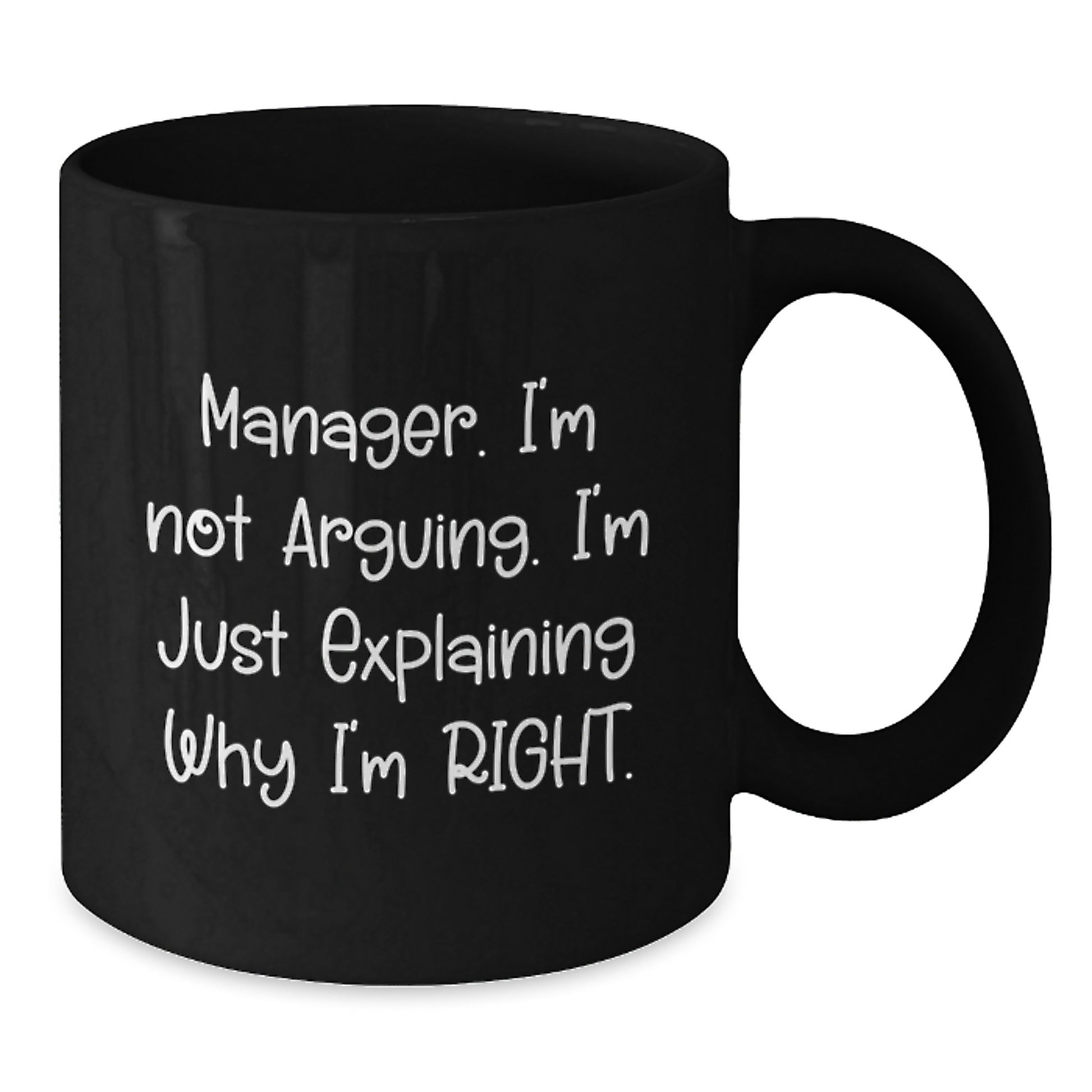 Funny Quote Manager Gifts for Men, Black Coffee Mug, Graduation Unique Gifts from Family to Son - Additional
