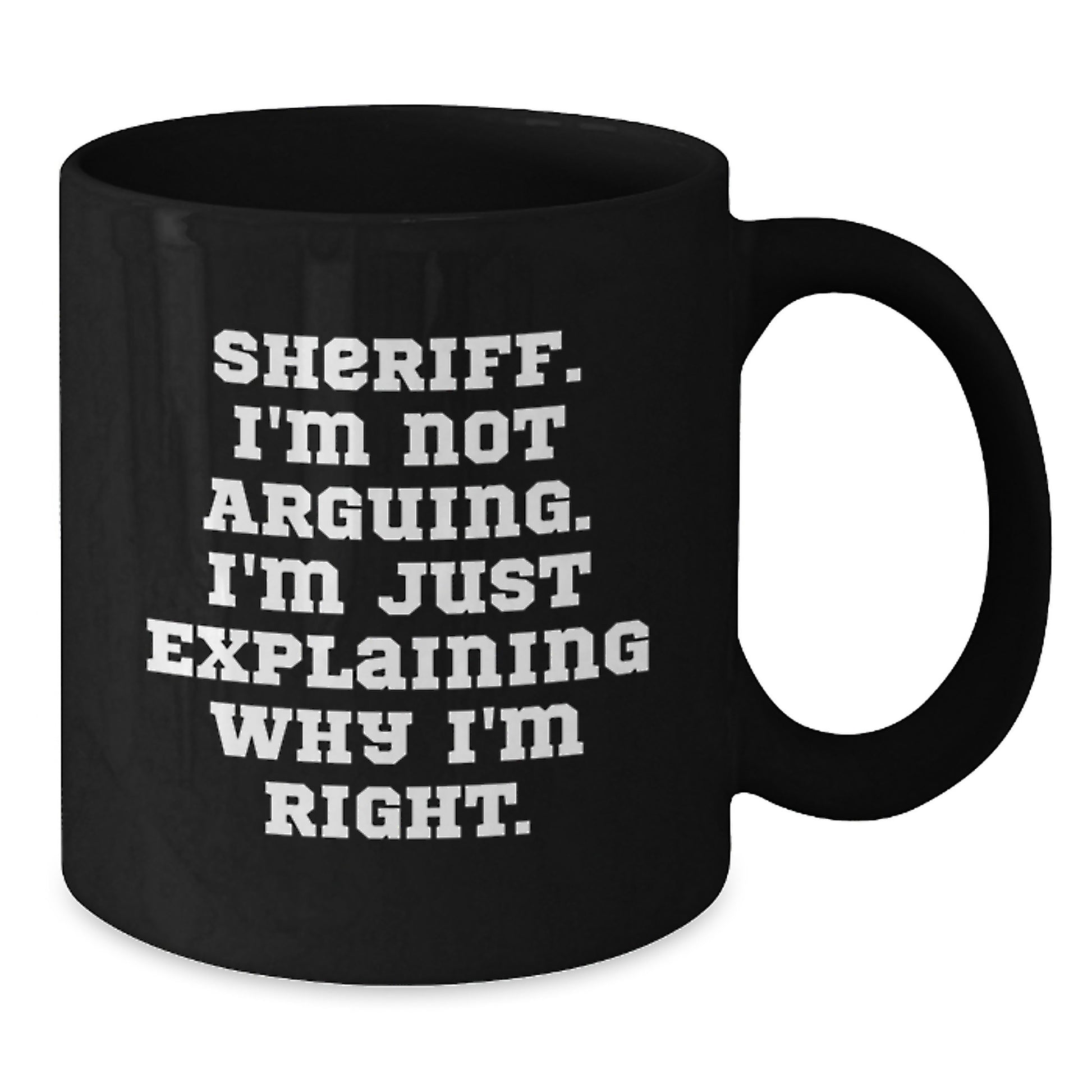 Funny Sheriff Mugs Gifts for Men, Unique Black Coffee Mug Christmas Unique Gifts from Friends to Family - Additional