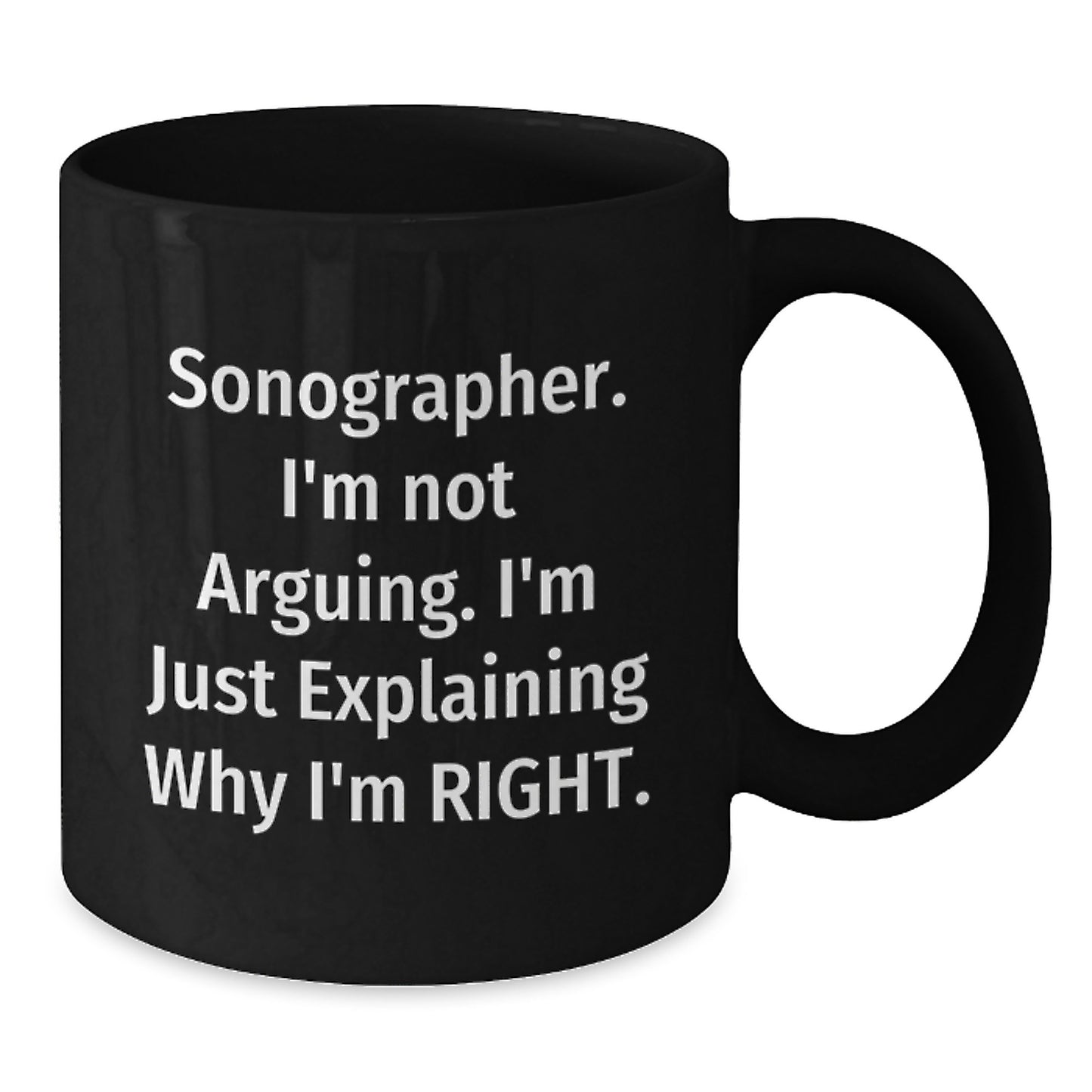 Funny Sonographer Gifts for the Win, Black Coffee Mug, Graduation Unique Gifts from Friends to Sonographer - Additional