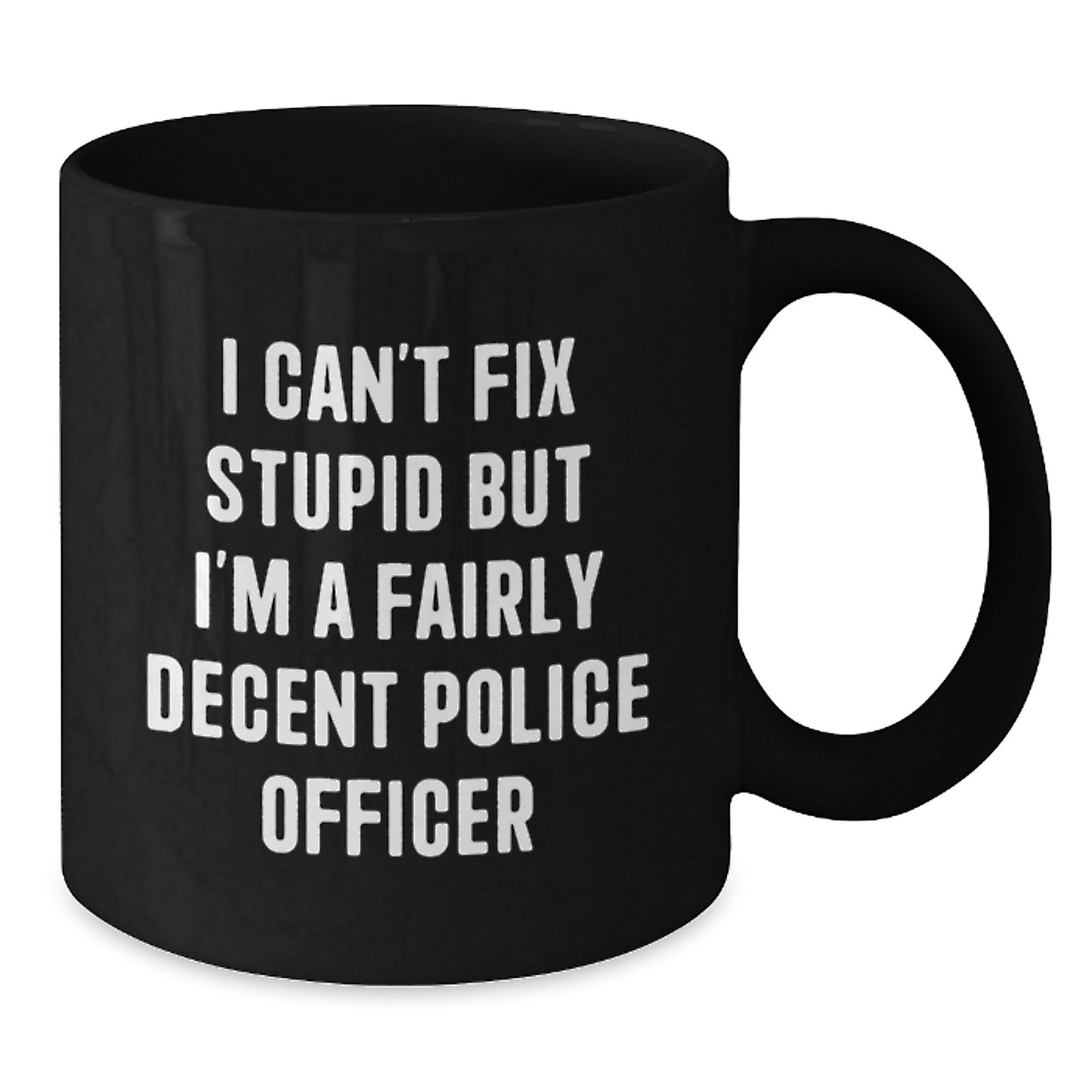 Funny Police Officer Gifts for Men from Friends at Graduation Unique Gifts for Police Officer Black Coffee Mug - Additional