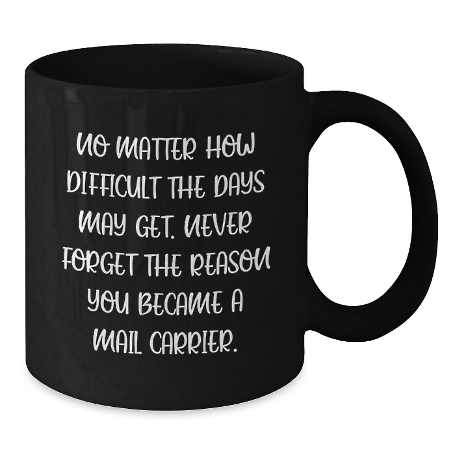 Inspirational Mail Carrier Gifts for Mail Carrier from Family Friends - Black Coffee Mug - Never Forget The Reason You Became A Mail Carrier - Additional