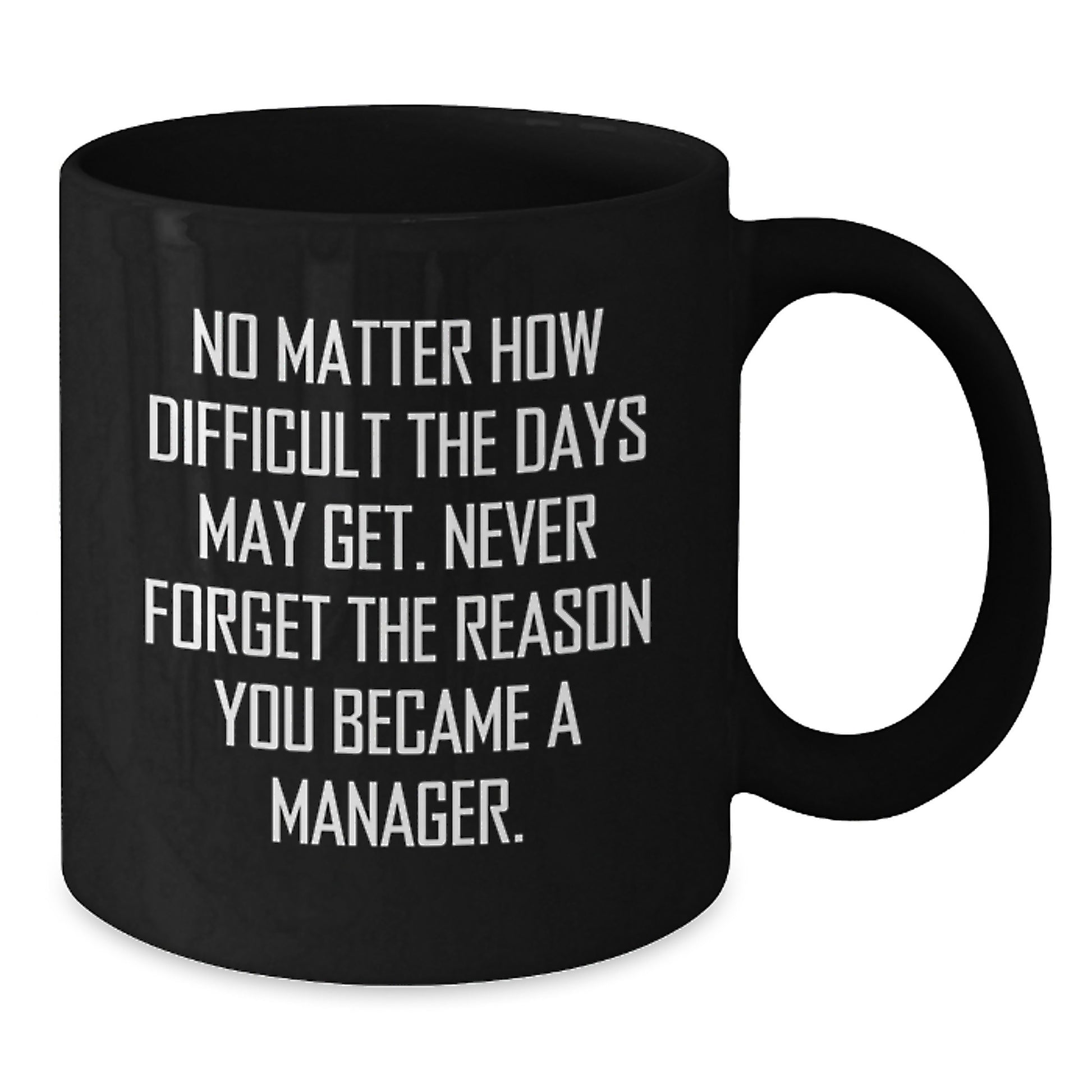 Gifts from Family for Manager Graduation Unique Inspirational Black Coffee Mugs, Never Forget the Reason You Became a Manager, Funny Manager Gift - Additional