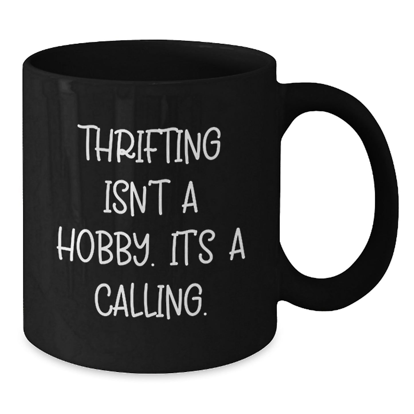 Thrifting Lover Gifts from Friends for Thrifting Enthusiasts, Funny Black Coffee Mug, Gift for Graduation Unique - Additional