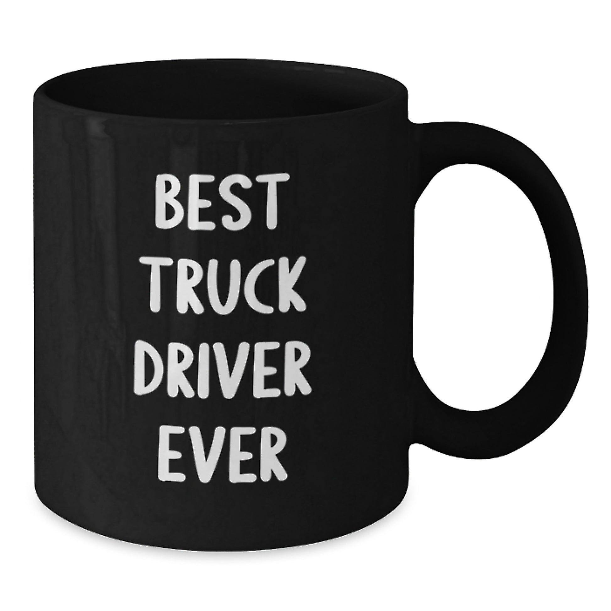 Funny Truck Driver Gifts from Friends and Family, 'Best Truck Driver Ever' Christmas Unique Black Coffee Mug - Additional