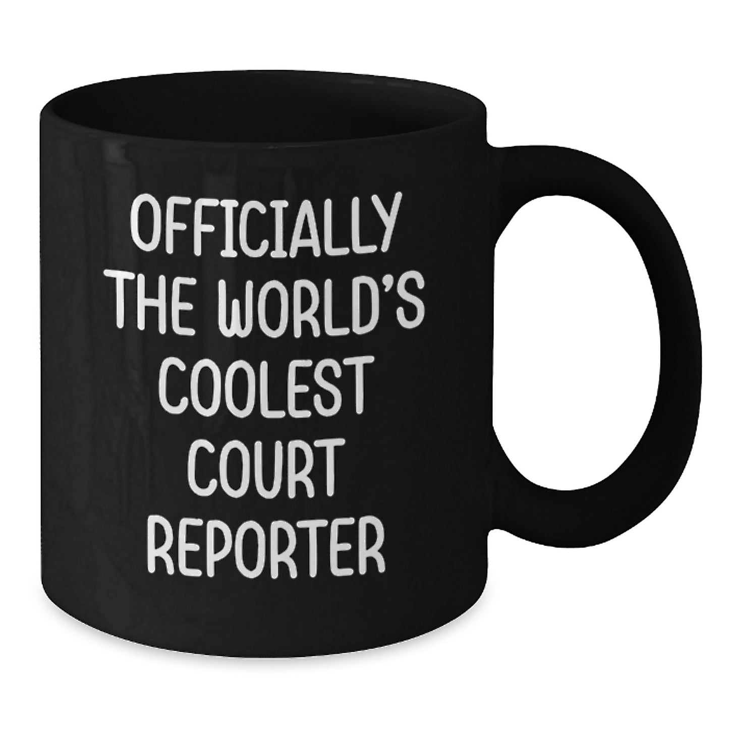 Funny Court Reporter Gifts for Coworkers - Officially The World's Coolest Court Reporter Black Coffee Mug, Perfect for Court Reporter Graduation Unique Gifts - Additional