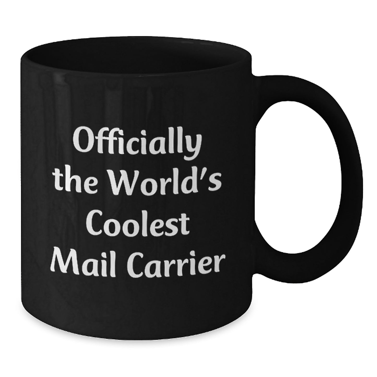 Funny Gifts from Friends to Mail Carrier, Inspirational Black Coffee Mug for Men, 'Officially The World's Coolest Mail Carrier' Quote Graduation Unique Gifts - Additional